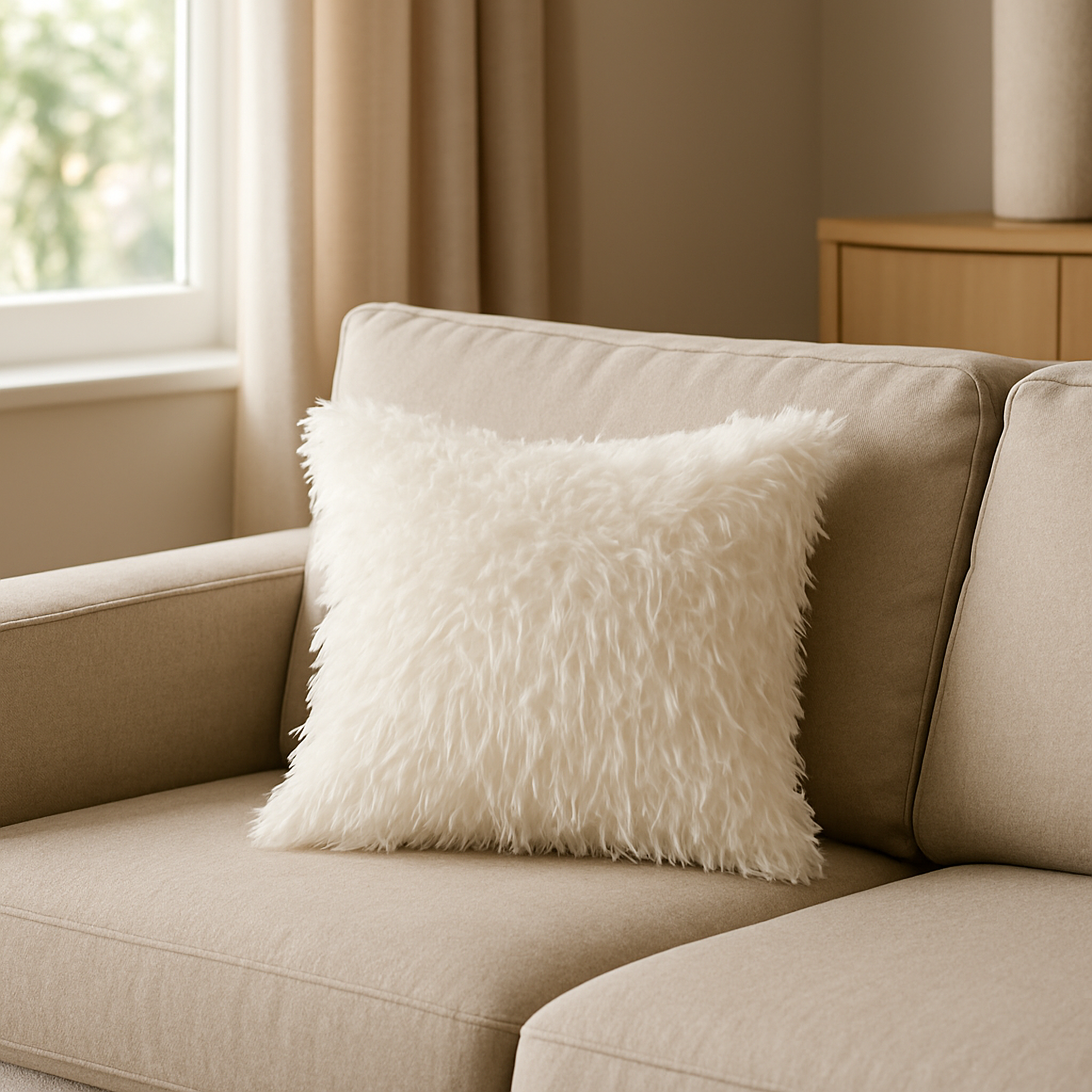 Изображение товара Декоративная подушка 45x45 см кремовая, LINEN WAY, Россия