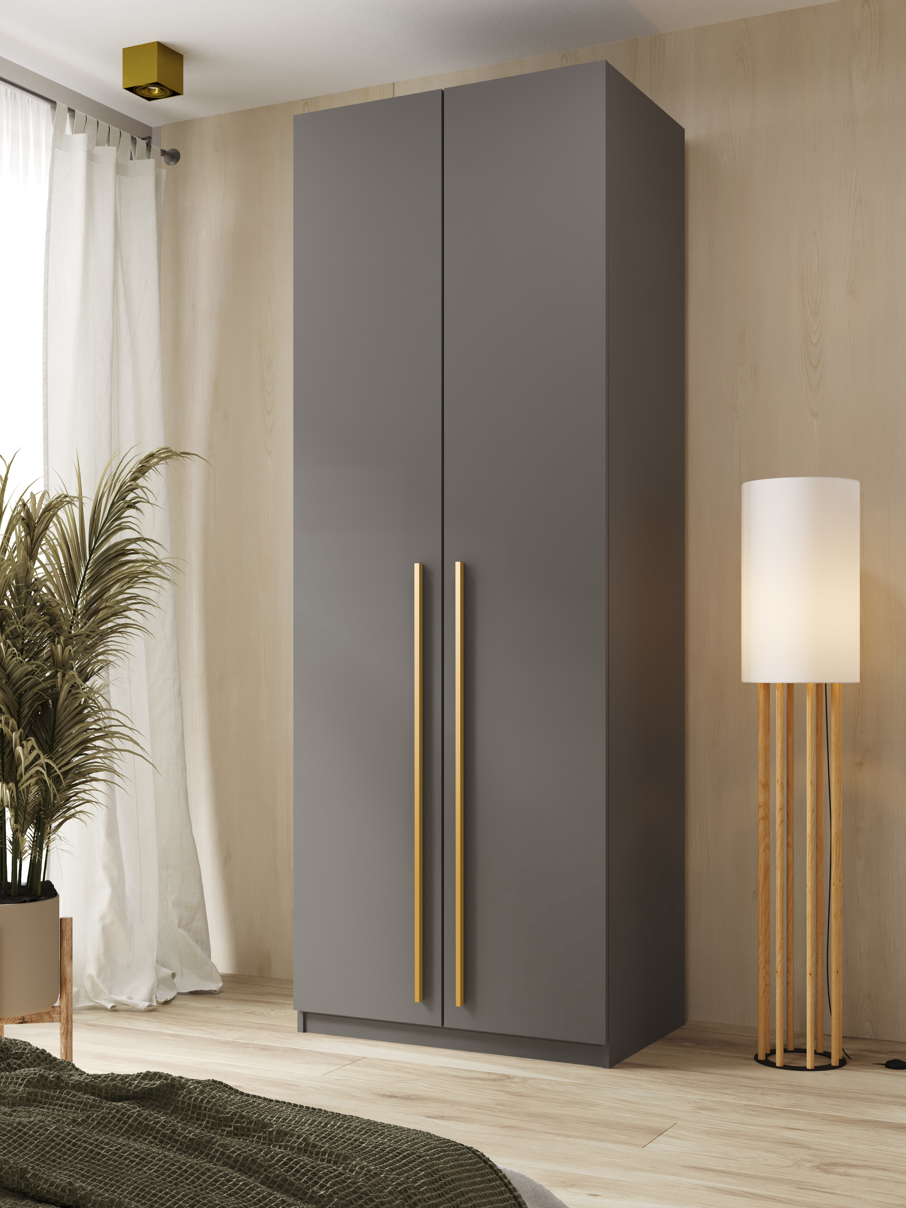 Изображение товара Шкаф распашной Принцесса Мелания София 2 двери 80x220x50 см ЛДСП серый