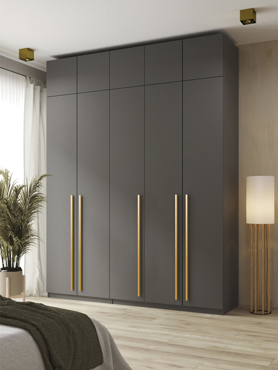 Изображение товара Шкаф распашной Принцесса мелания София с 5 дверями 200x260x50 см ЛДСП цвет серый