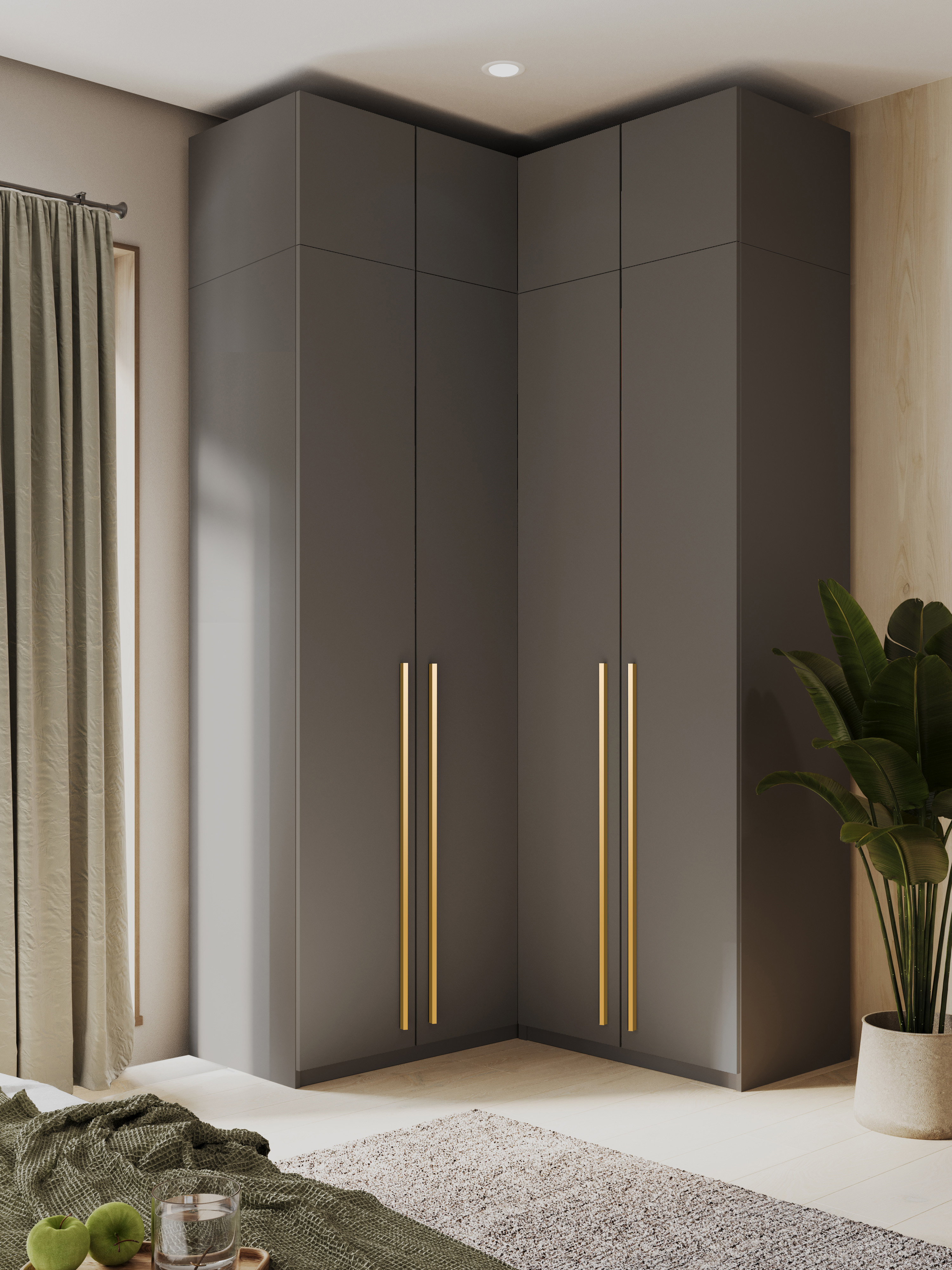 Изображение товара Шкаф распашной Принцесса мелания София с 4 дверями 130x260x50 см ЛДСП цвет серый