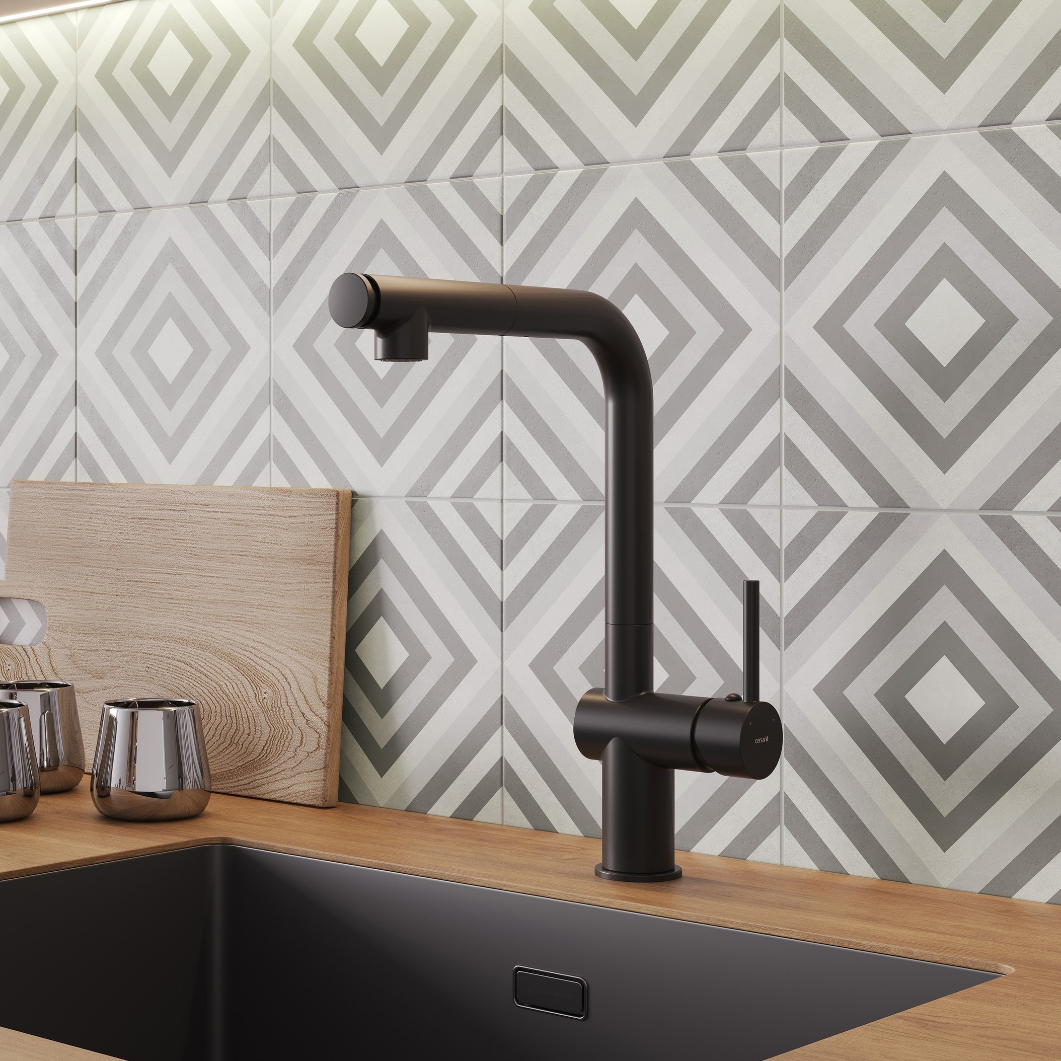 Изображение товара Глазурованный керамогранит Cersanit Rombix 42x42 см матовый серый для пола и стен