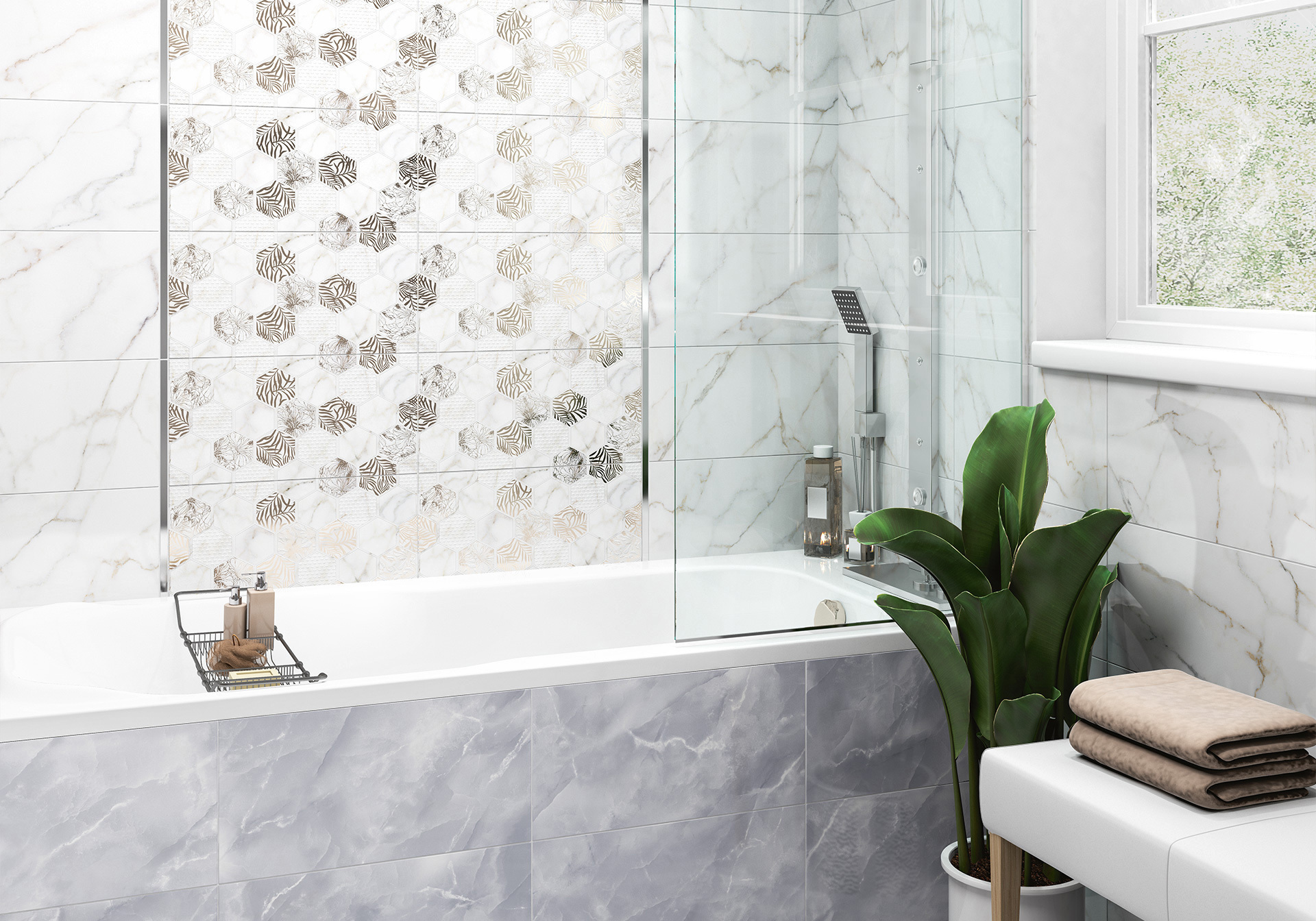 Изображение товара Настенная керамическая плитка Alma Ceramica Grigio 50x24.9 см, Россия