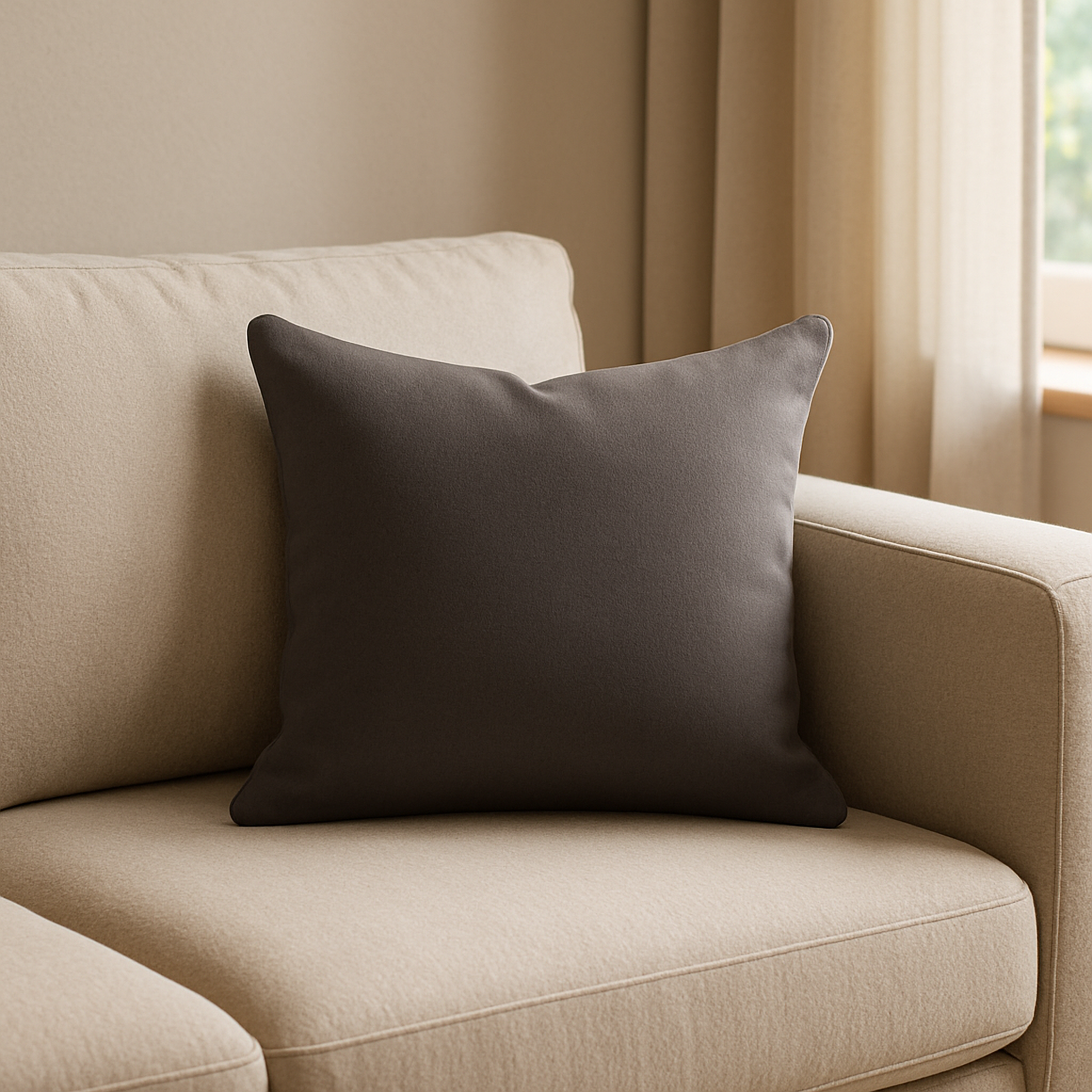 Изображение товара Подушка Flandria 45x45 см цвет серо-коричневый Fossil 3