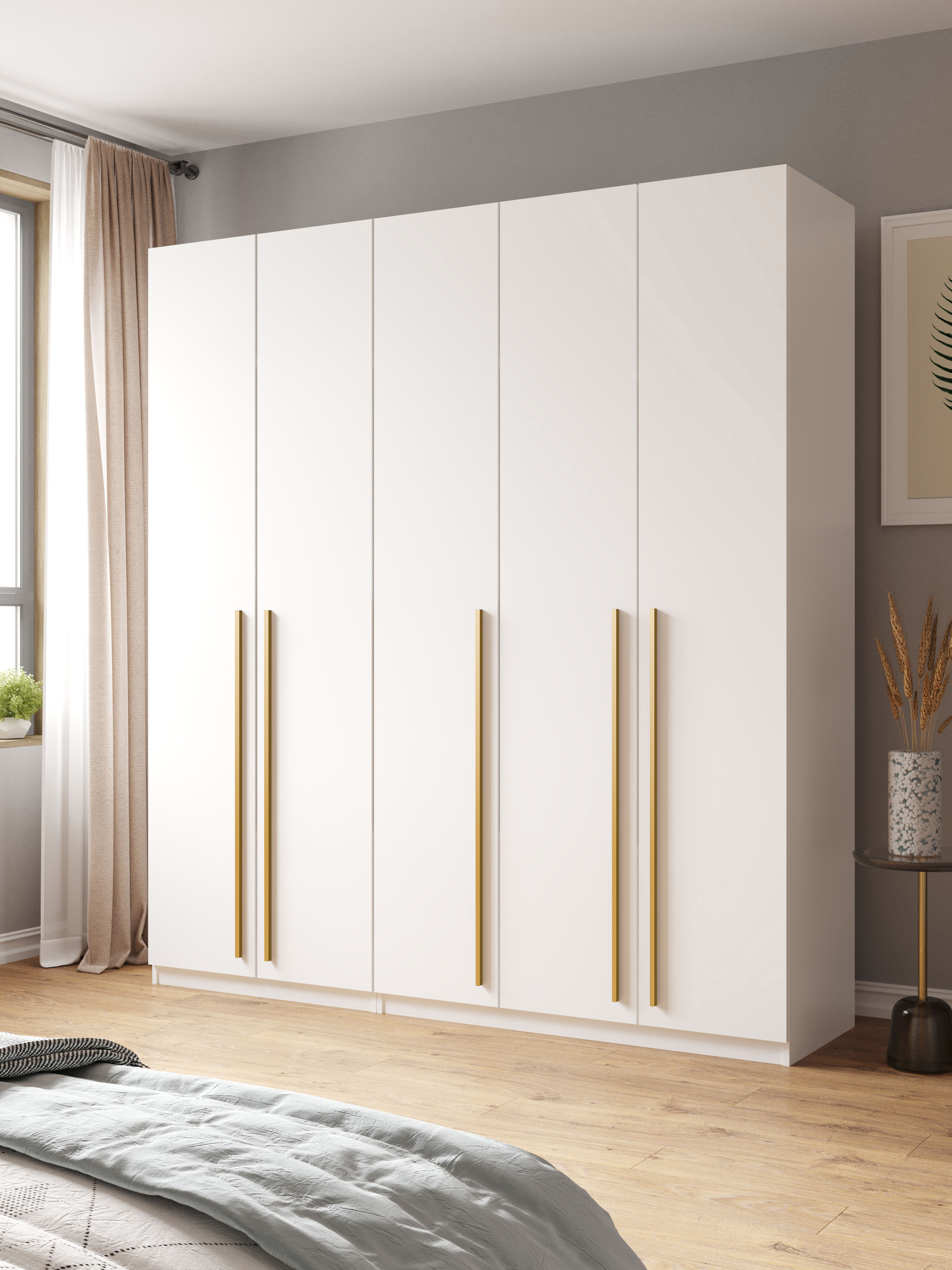 Изображение товара Шкаф распашной Принцесса мелания София 3523/2 с 5 дверями 200x220x50 см ЛДСП цвет белый