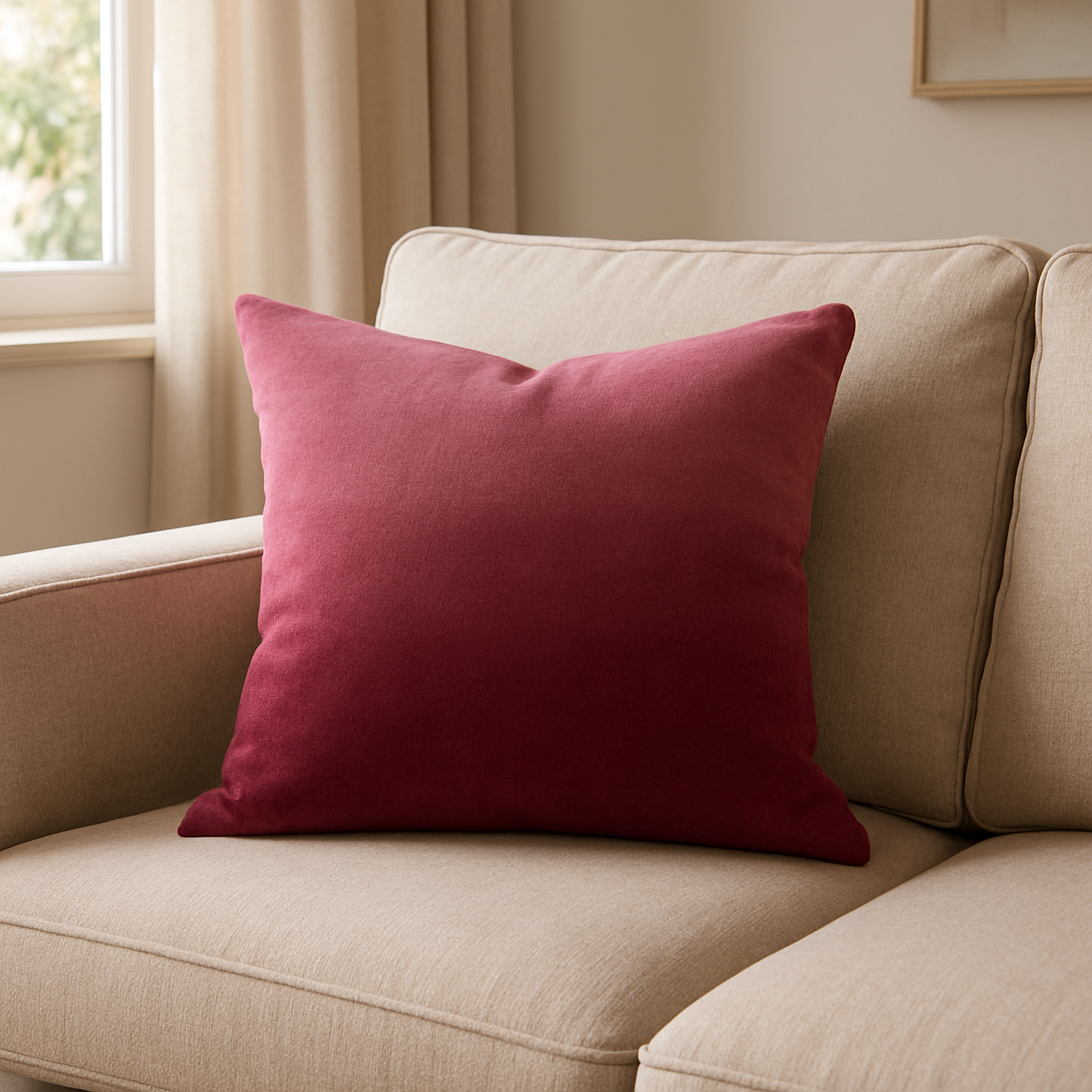 Изображение товара Подушка Inspire Flandria 45x45 см бордовая