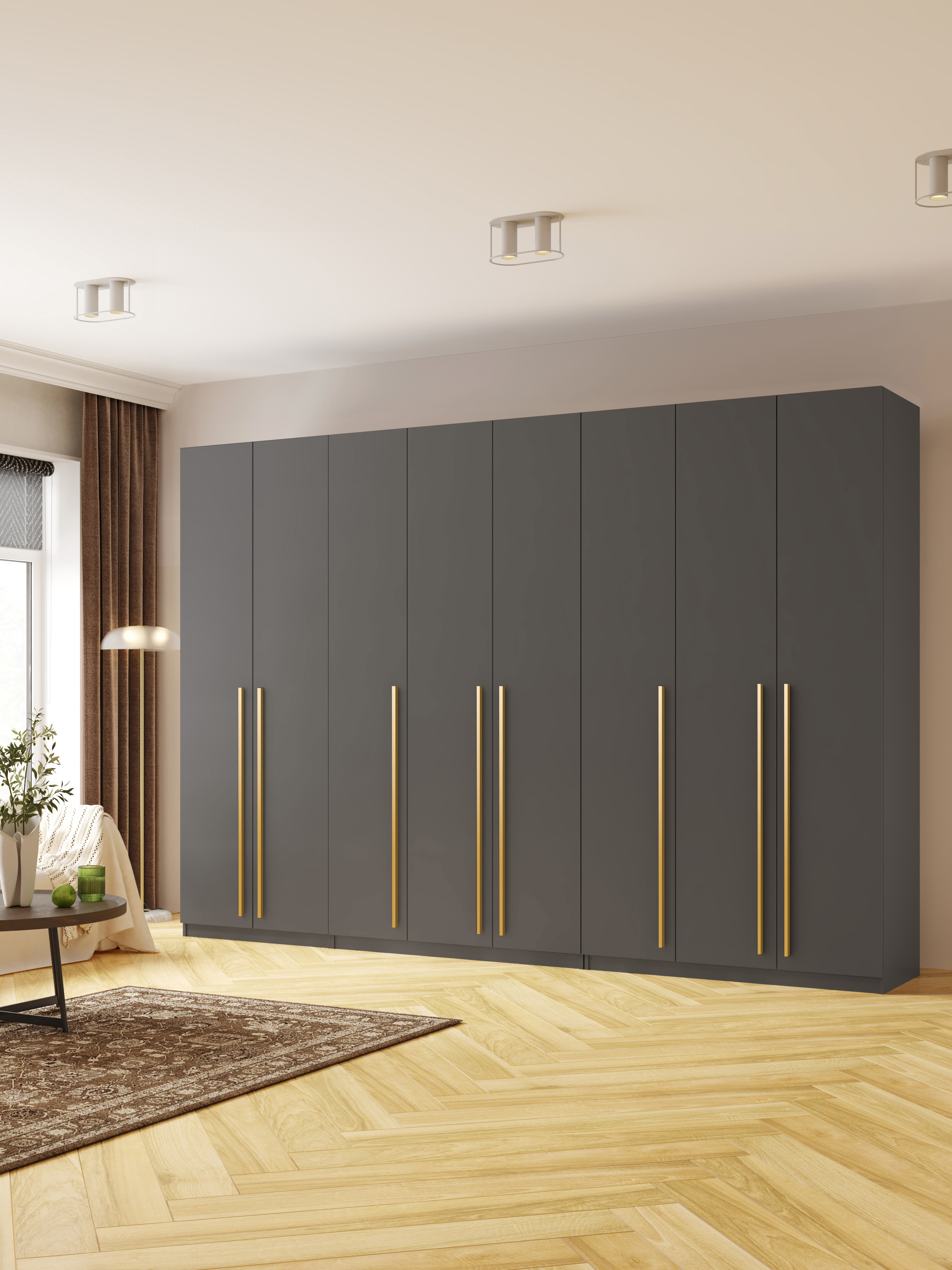 Изображение товара Распрашной шкаф София Мелания Принцесса 8 дверей серый графит 320x220x50 см