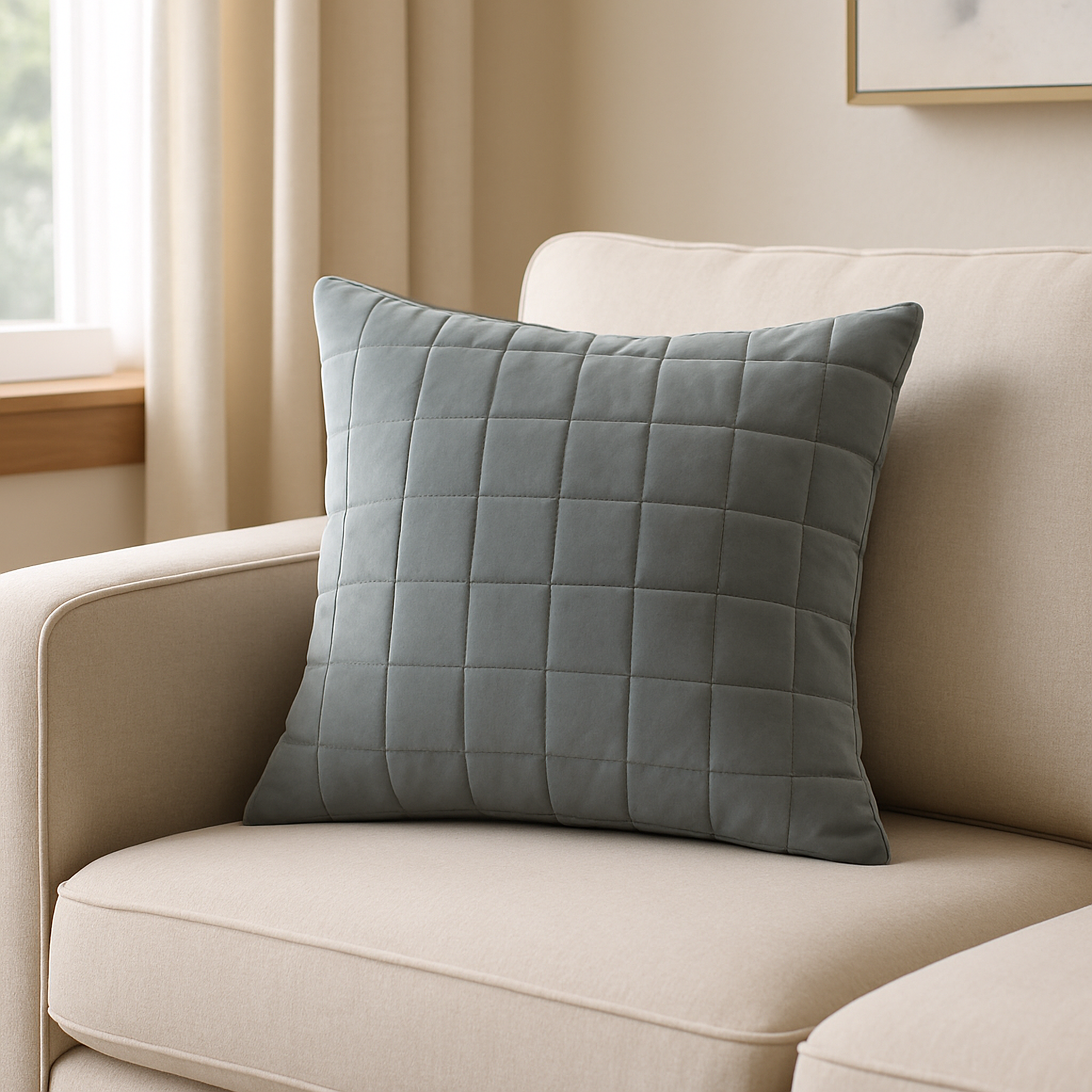 Изображение товара Подушка Inspire Etna 50x50 см велюр цвет графит