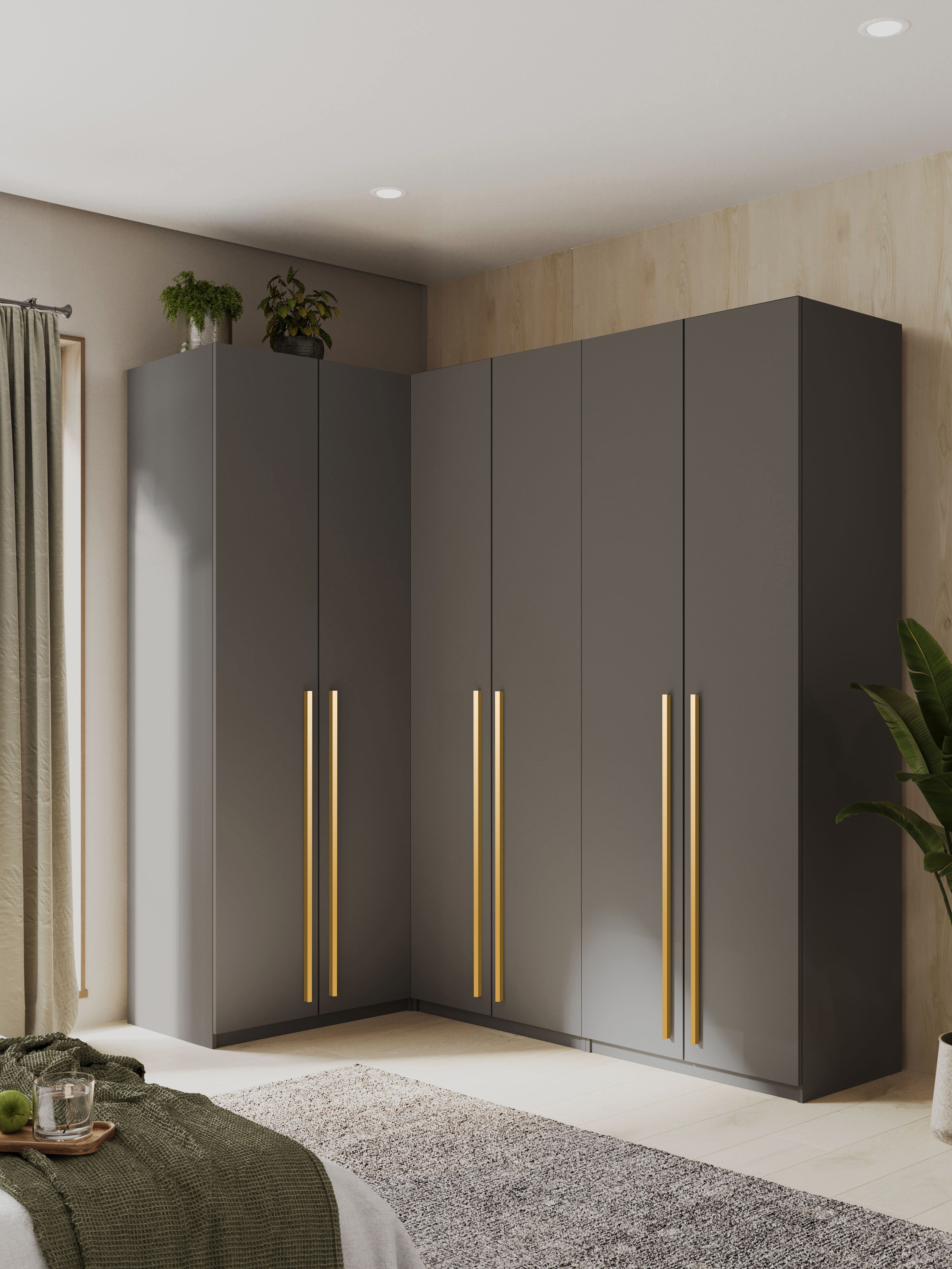 Изображение товара Угловой шкаф распашной Принцесса Мелания София с 6 дверями цвет серый