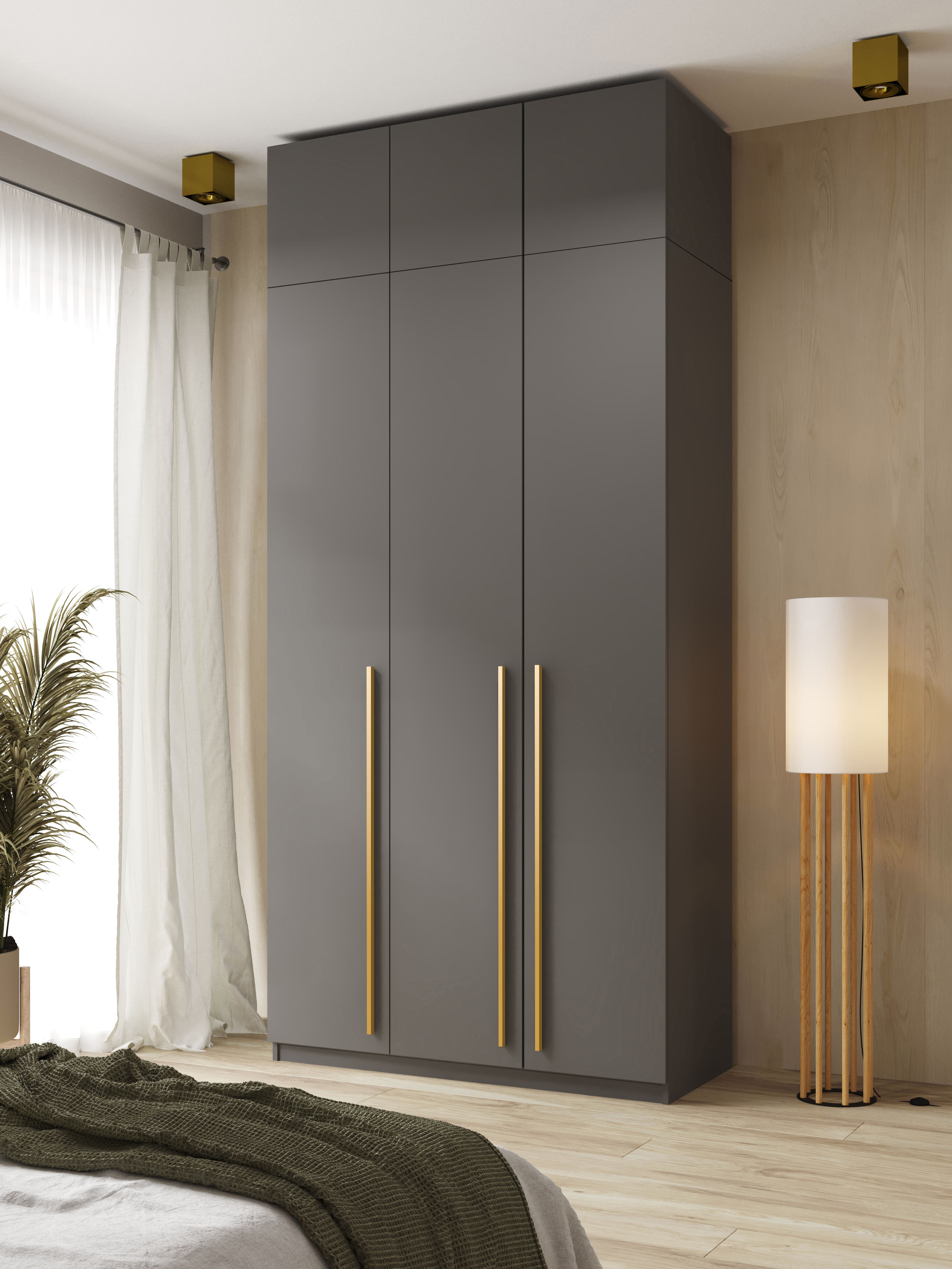 Изображение товара Шкаф распашной Принцесса мелания София 3623а с 3 дверями 120x260x50 см ЛДСП цвет серый