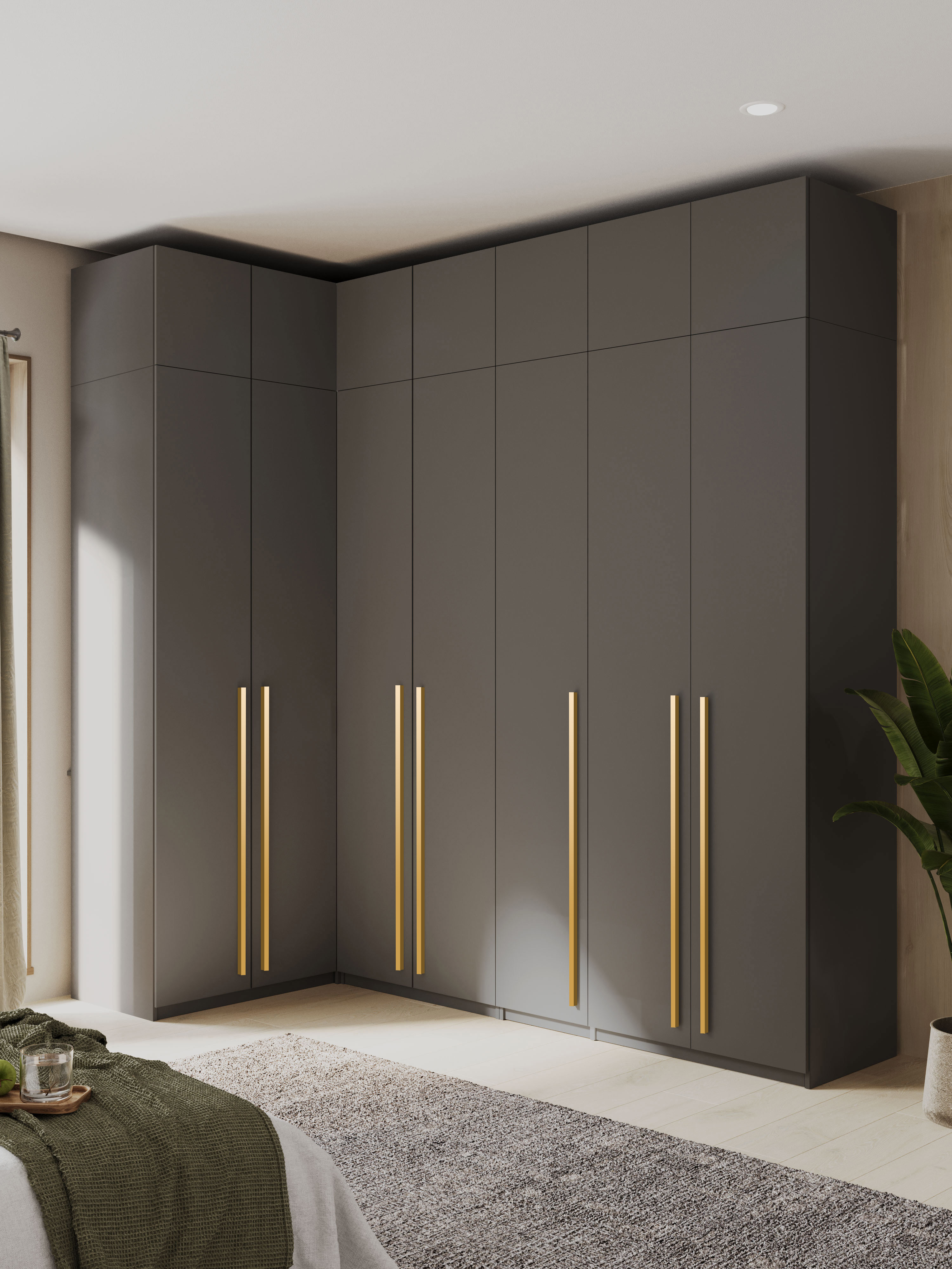 Изображение товара Шкаф распашной Принцесса мелания София 3629/5а с 7 дверями 250x260x50 см ЛДСП цвет серый