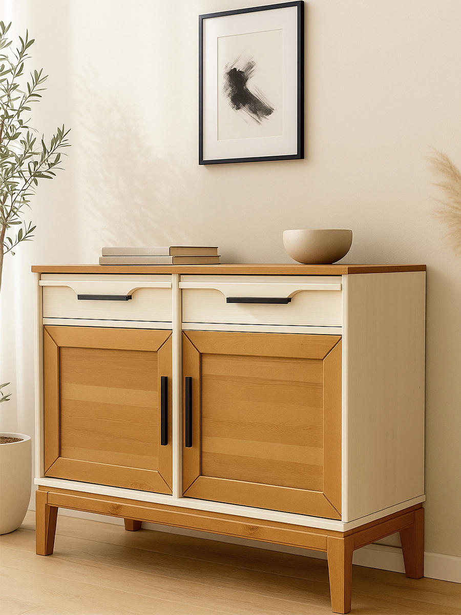 Изображение товара Комод Дом мебели из сосны Ут000007061 2 ящика 107x41x82 см массив сосны цвет белый/антик