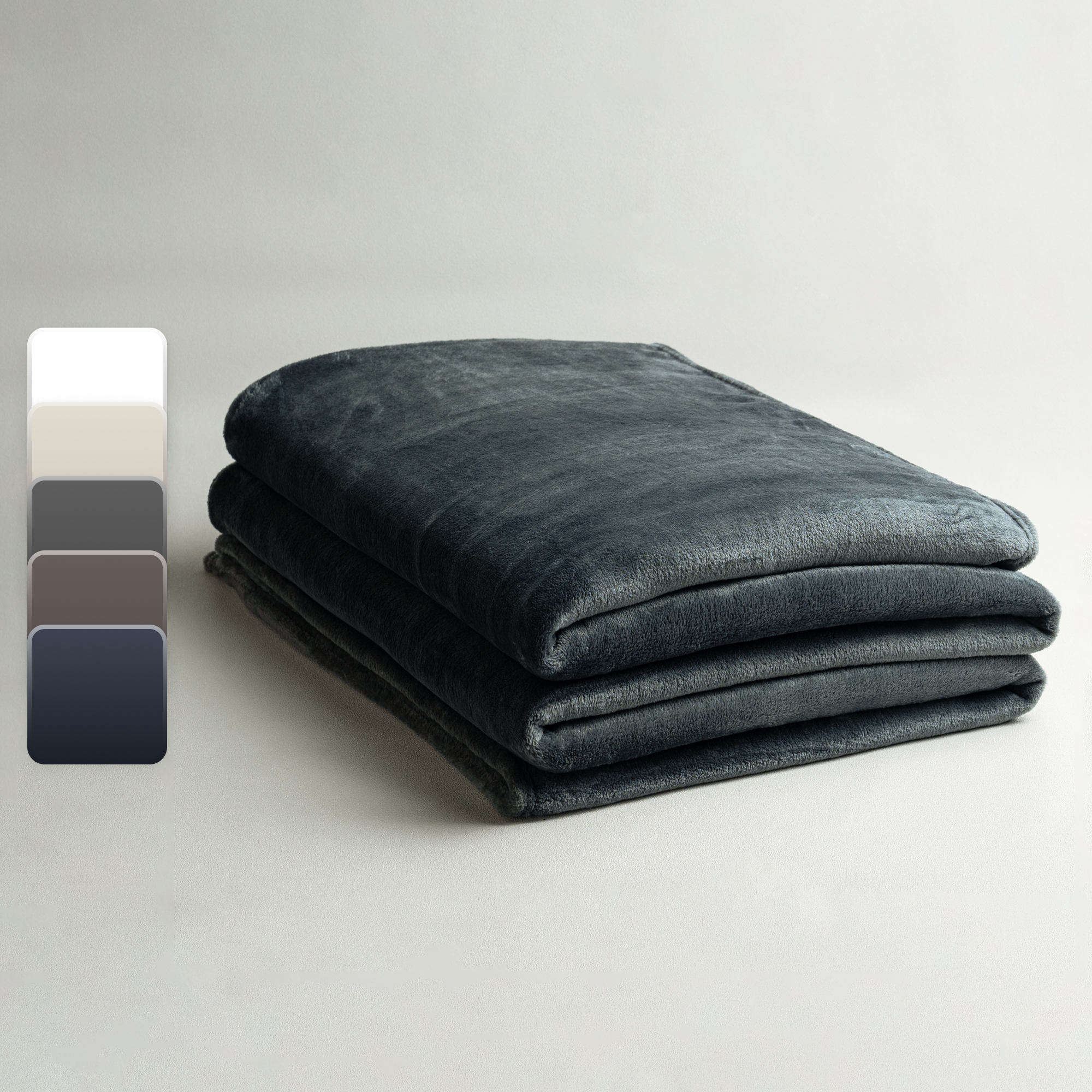 Изображение товара Плед Inspire Flandria 200x220 см из микрофибры для двуспальной кровати серого цвета