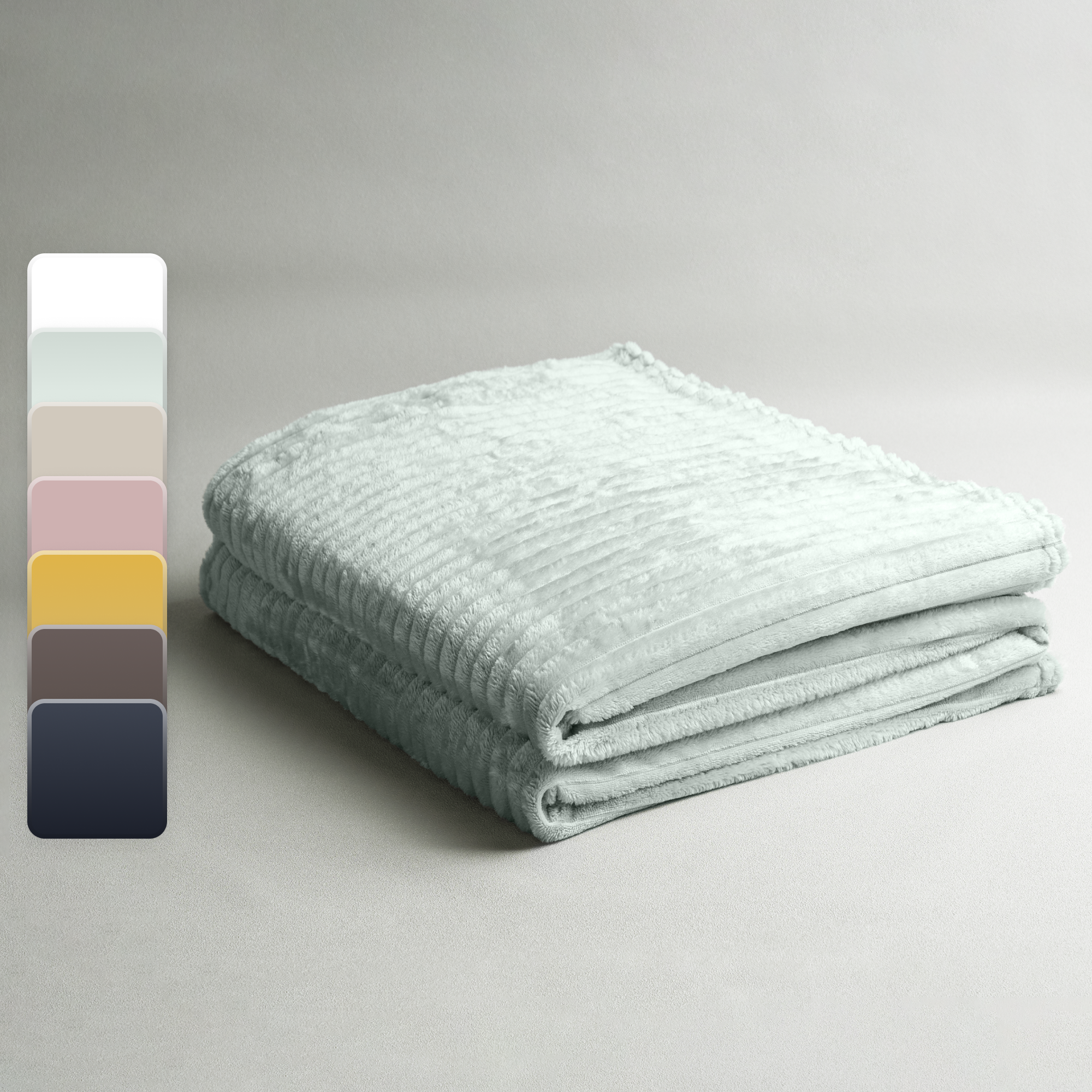 Изображение товара Плед Line 150x200 см велсофт светло-серый Smoke дизайнерский уютный аксессуар