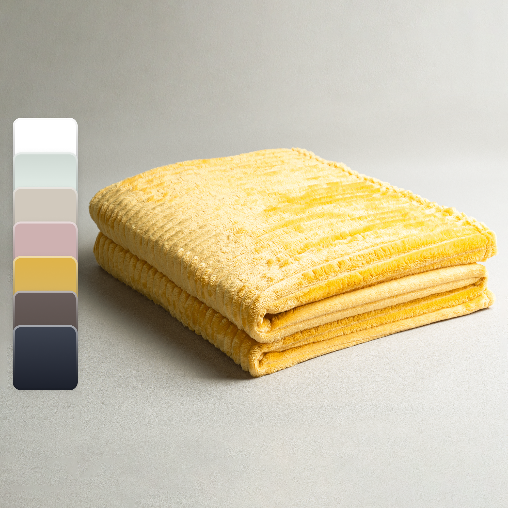 Изображение товара Плед велсофт Line 150x200 см желтый стильный и мягкий для дома