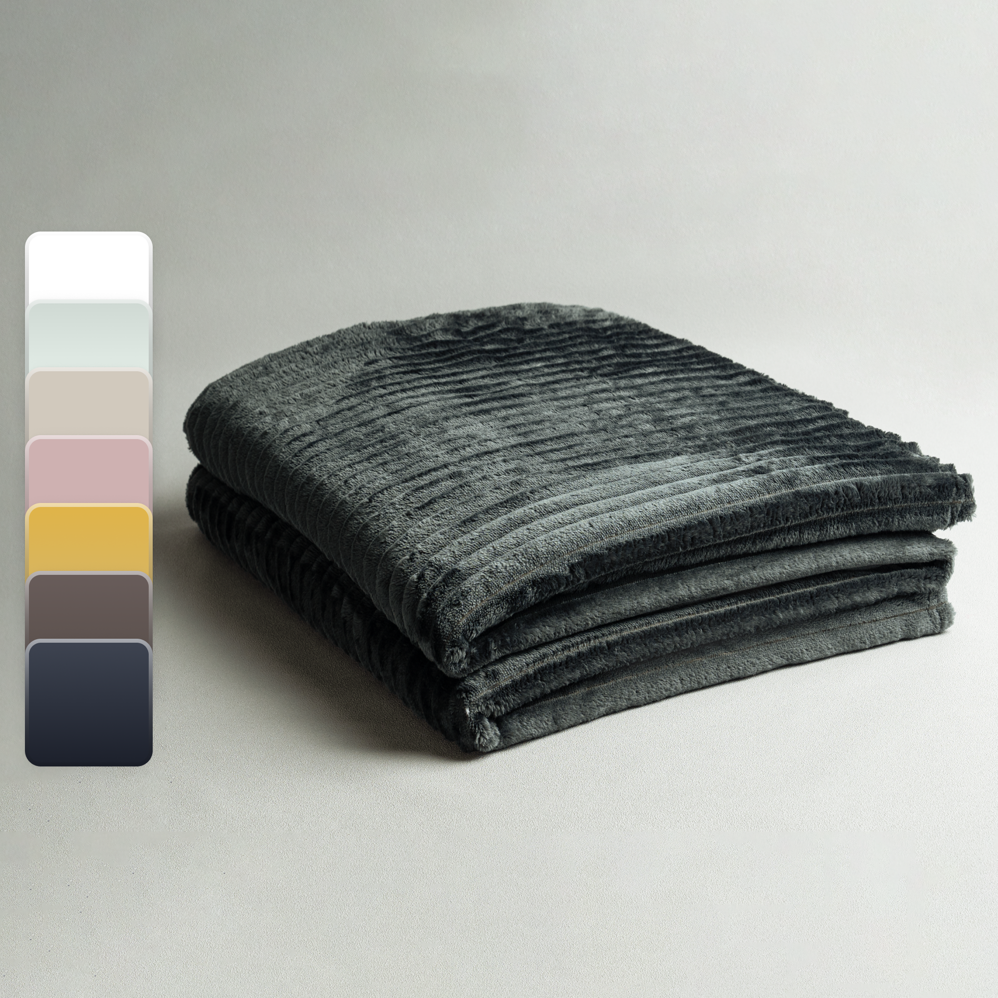 Изображение товара Плед Line 150x200 см велсофт серый дизайн современный для дома