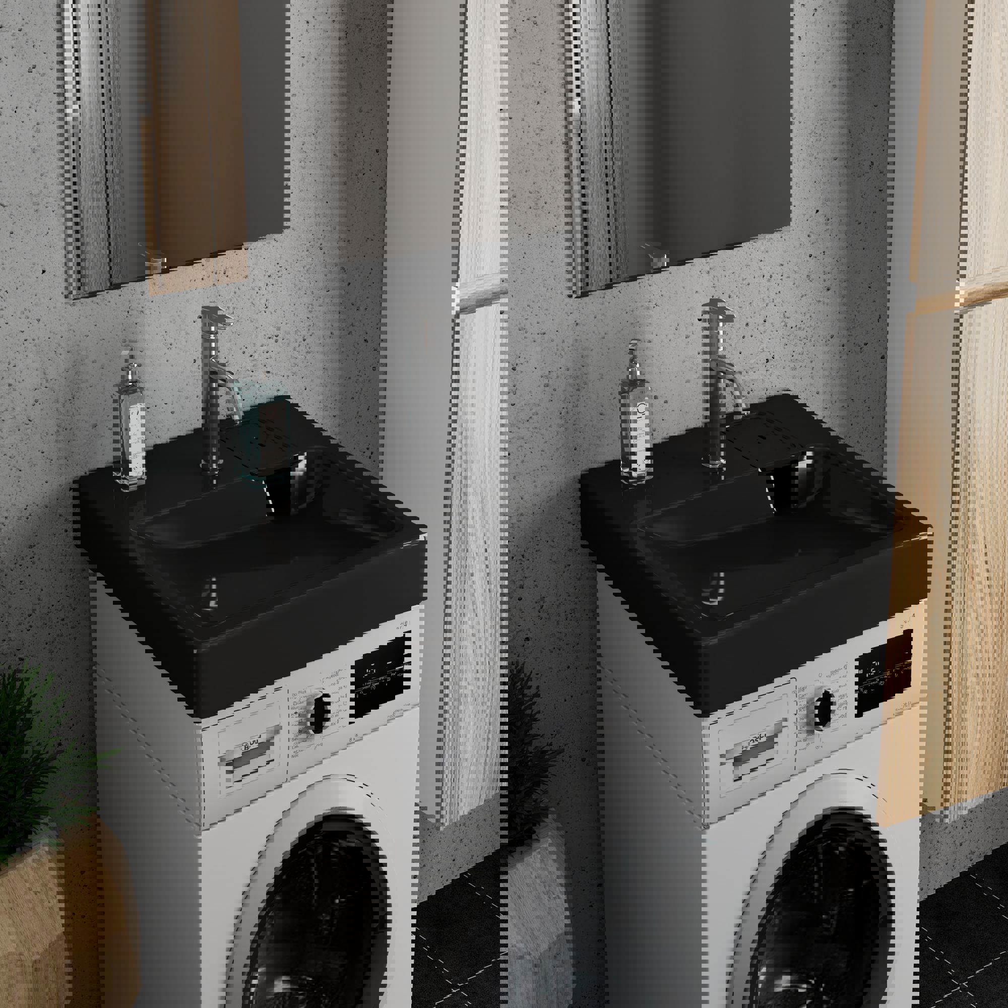 Изображение товара Раковина на стиральную машину BAUEDGE XMY0022 60см антрацит/хром