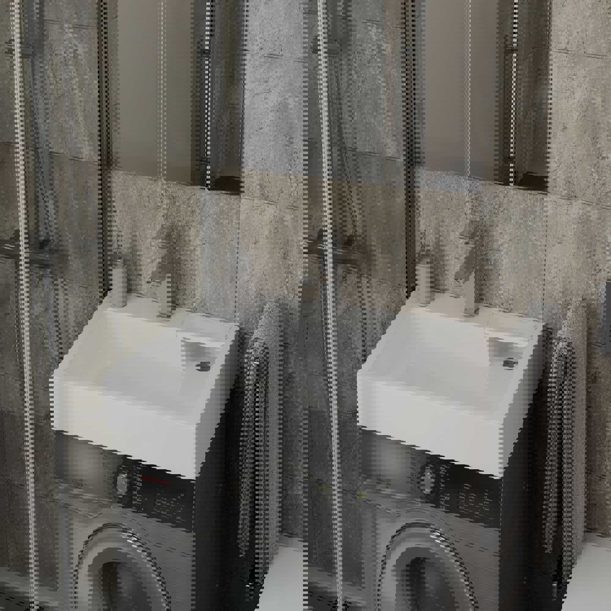 Изображение товара Раковина на стиральную машину BAUEDGE Stil XMY0068 60см белая/хром