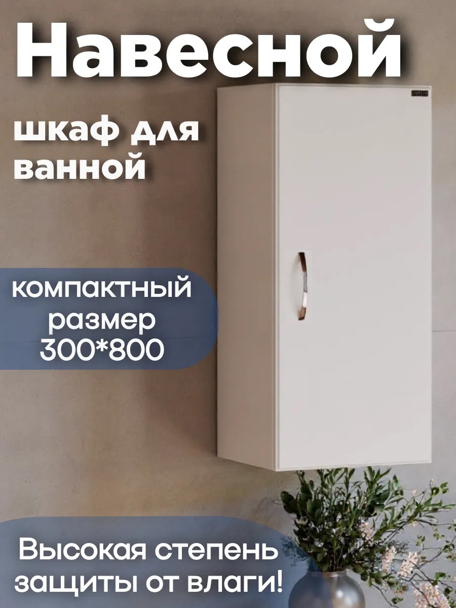 Изображение товара Шкаф подвесной Санта Стандарт 401003 30x80 см белый для ванной