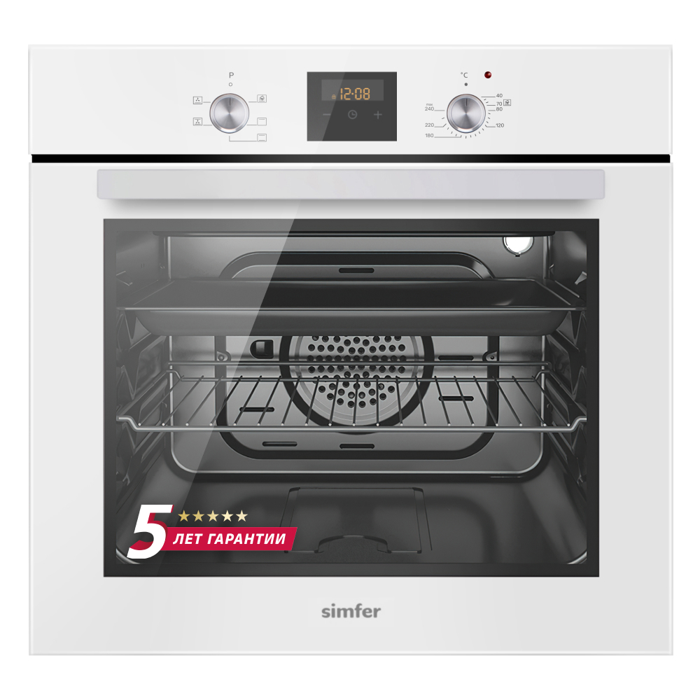 Изображение товара Встраиваемый электрический духовой шкаф Simfer B6EW56026 80л белый Изображение товара Встраиваемый электрический духовой шкаф Simfer B6EW56026 80л белый