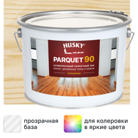 Изображение товара Лак паркетный Husky Parquet 90 глянцевый бесцветный 9 л