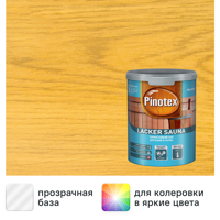 Изображение товара Лак для саун на водной основе Pinotex Lacker Sauna 20 цвет прозрачный полуматовый 1 л Изображение товара Лак для саун на водной основе Pinotex Lacker Sauna 20 цвет прозрачный полуматовый 1 л