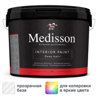 Изображение товара Краска для стен и потолков Parade Medisson матовая прозрачная база С 9 л Изображение товара Краска для стен и потолков Parade Medisson матовая прозрачная база С 9 л