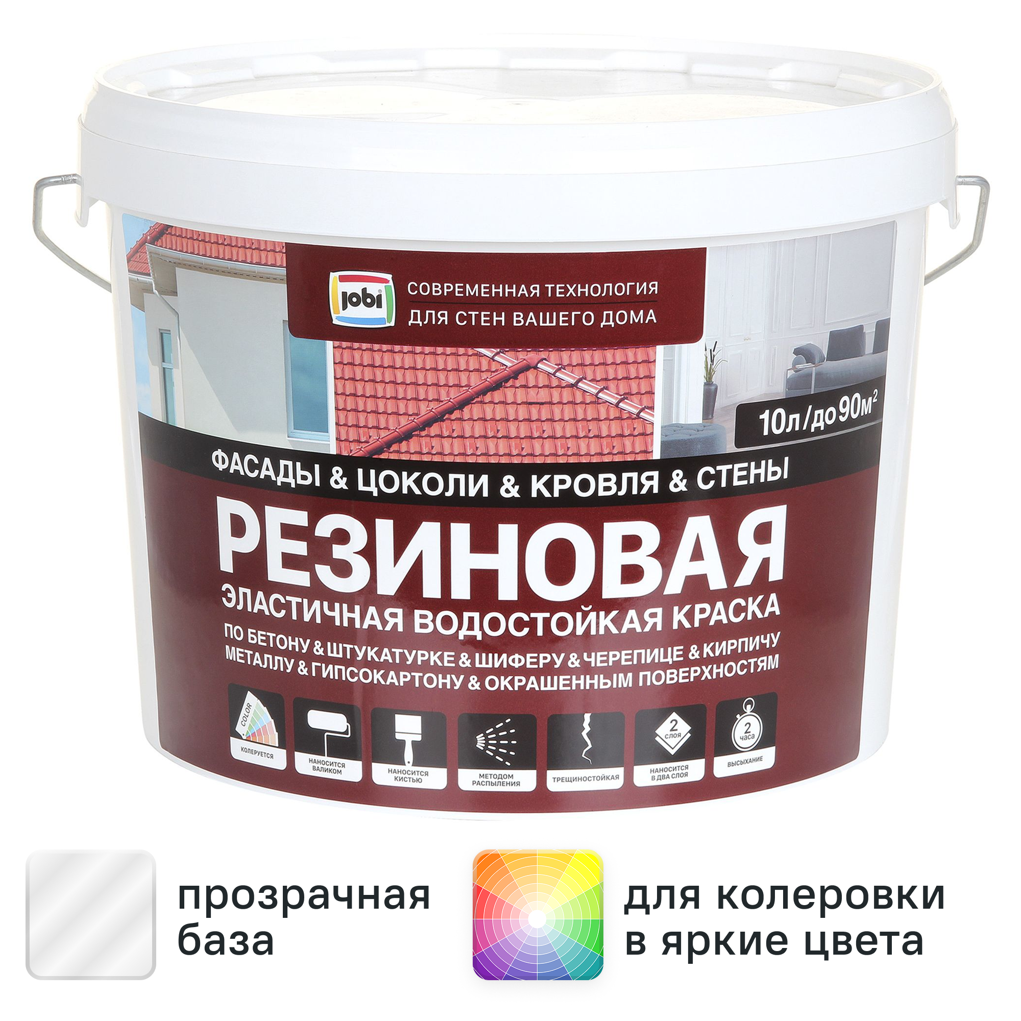 Изображение товара Резиновая фасадная краска Jobi Трещиностойкая матовая 10л