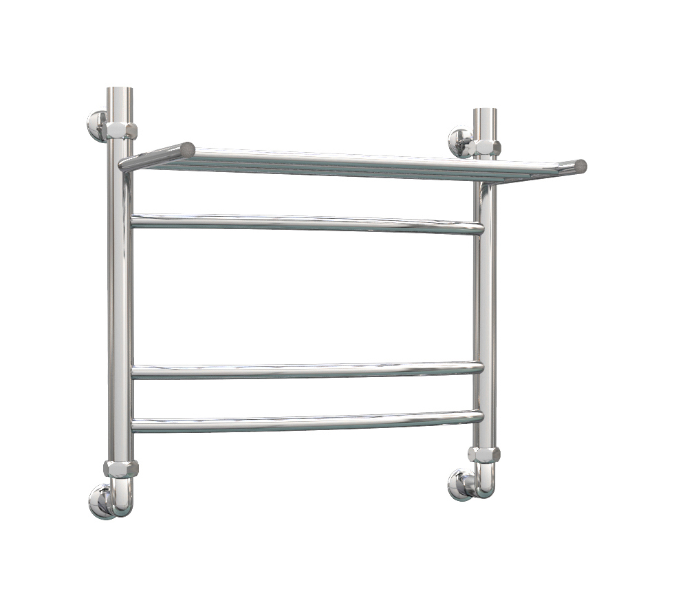 Изображение товара Водяной полотенцесушитель с полкой Дуга 500x530 мм из нержавеющей стали Россия