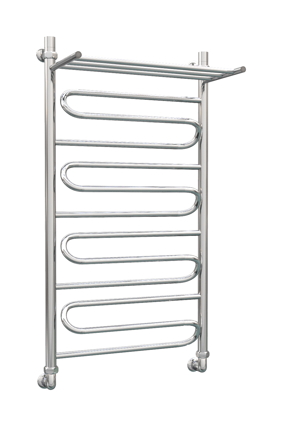 Изображение товара Полотенцесушитель водяной Роснерж Зиг-Заг 1000x430 мм с полкой и универсальным подключением
