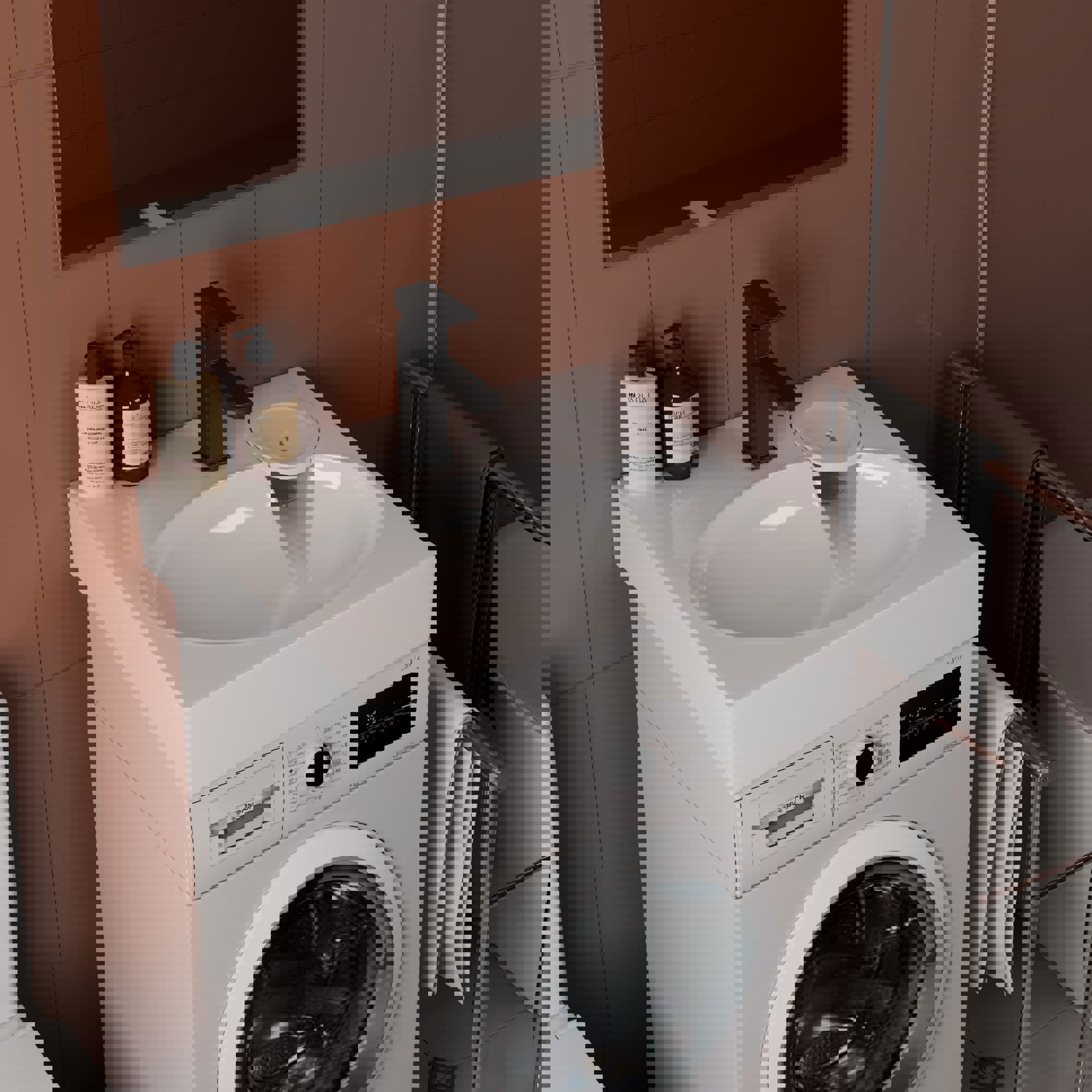 Изображение товара Раковина на стиральную машину Bauedge Nimb XMY0094 белая/черная 60 см