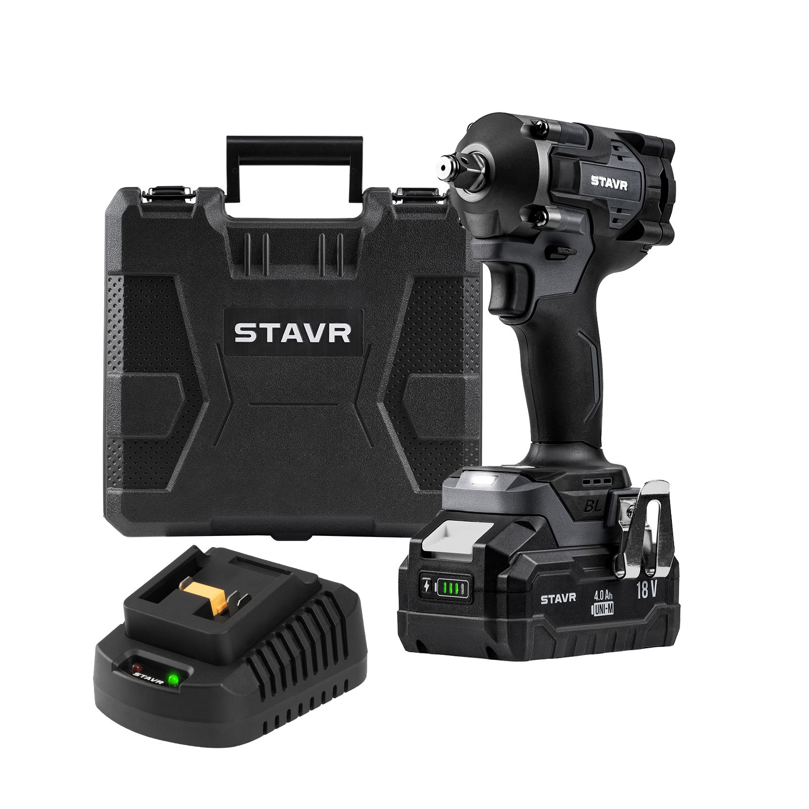 Изображение товара Гайковерт аккумуляторный бесщеточный Stavr SWI 18BL-380V-1К, 18 В Li-Ion 1x4 Ач 380 Нм