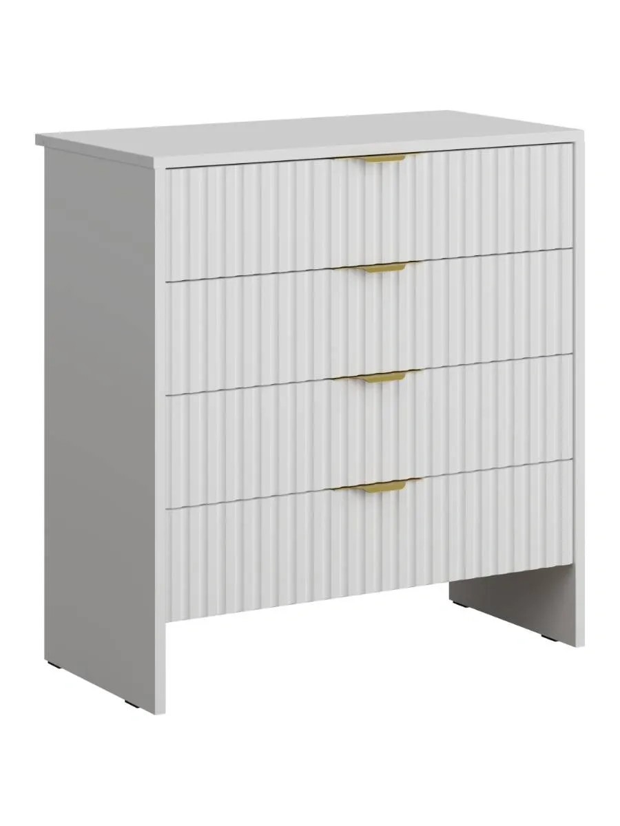 Изображение товара Комод Ridberg Lugano 4 ящика 71.2х33.2х75.3 см ЛДСП цвет белый/золото