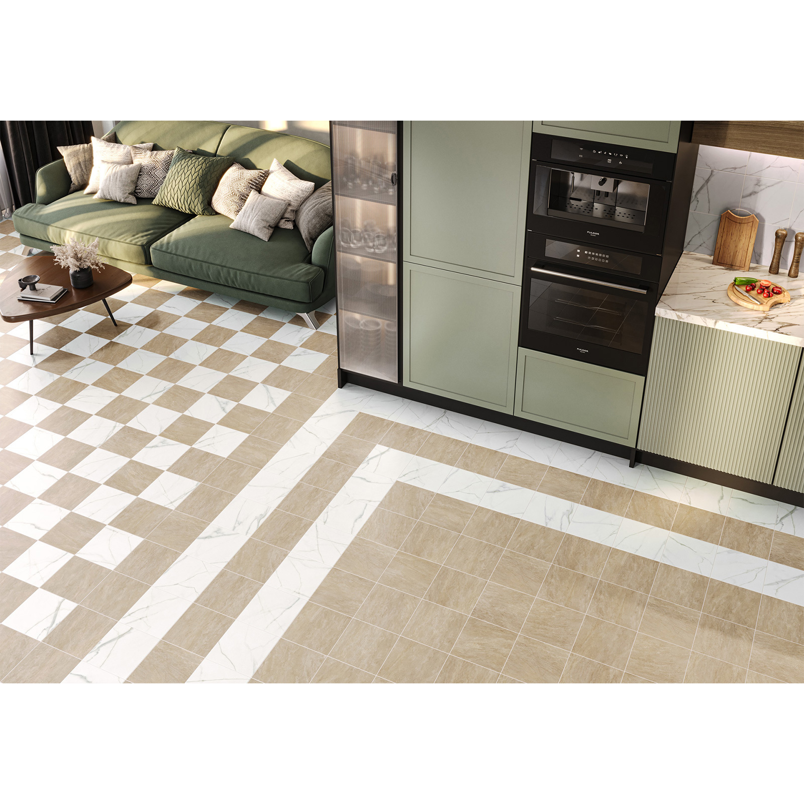 Изображение товара Керамогранит New trend Design art 20x20см бежевый мраморный матовый