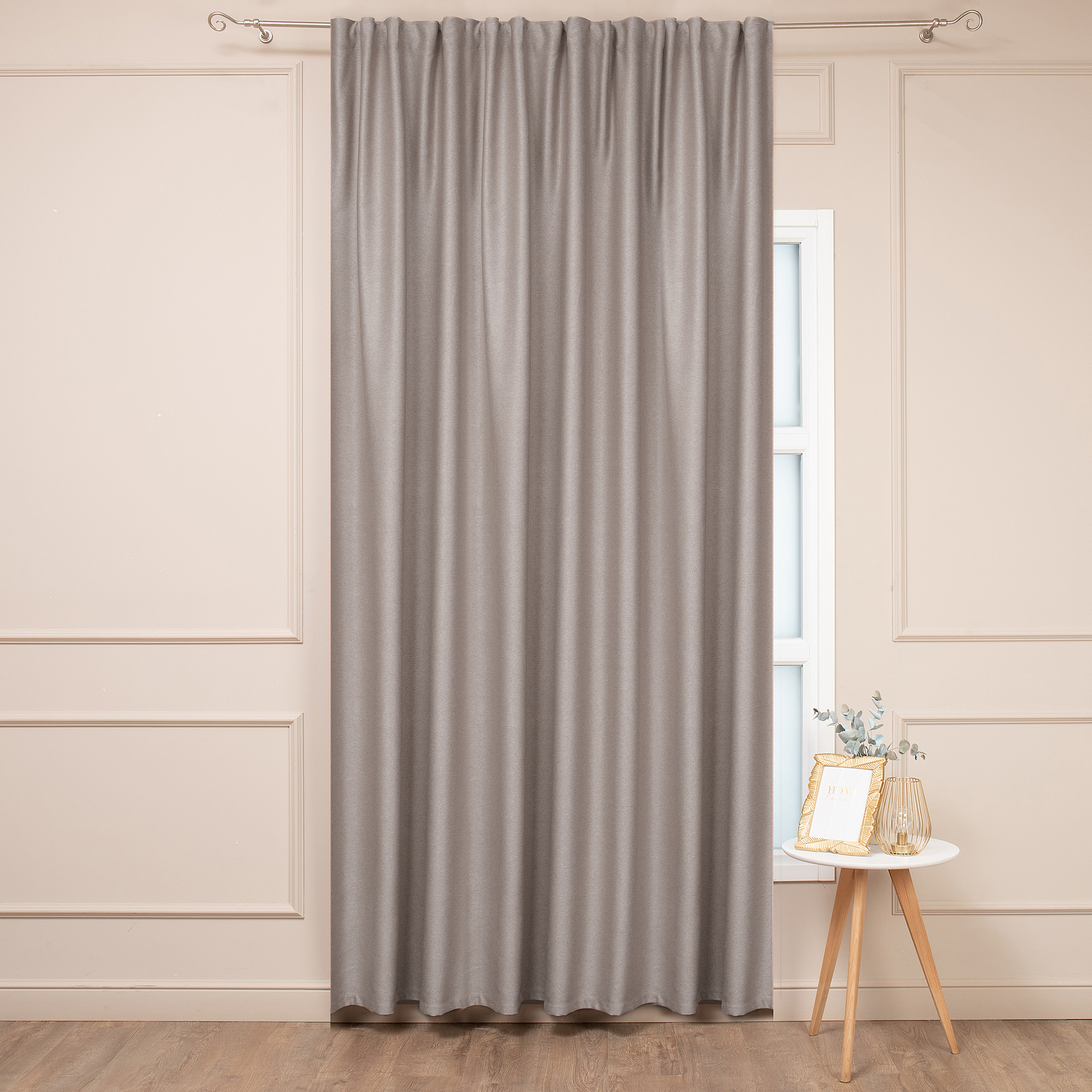 Изображение товара Штора на ленте 200x280 см бежевый для спальни стиль неоклассика