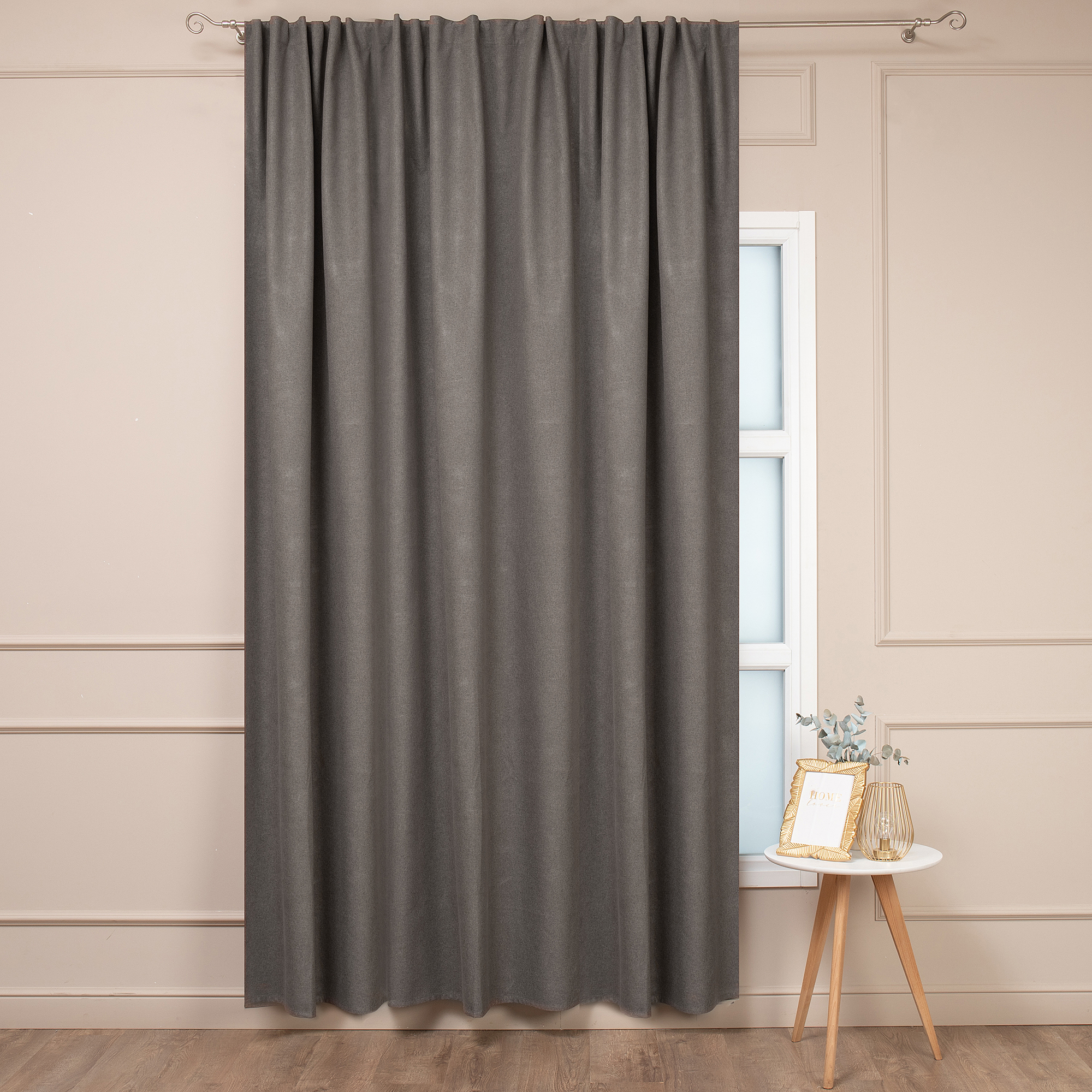 Изображение товара Штора на ленте блэкаут 200x280 см коричневый для спальни стиль неоклассика