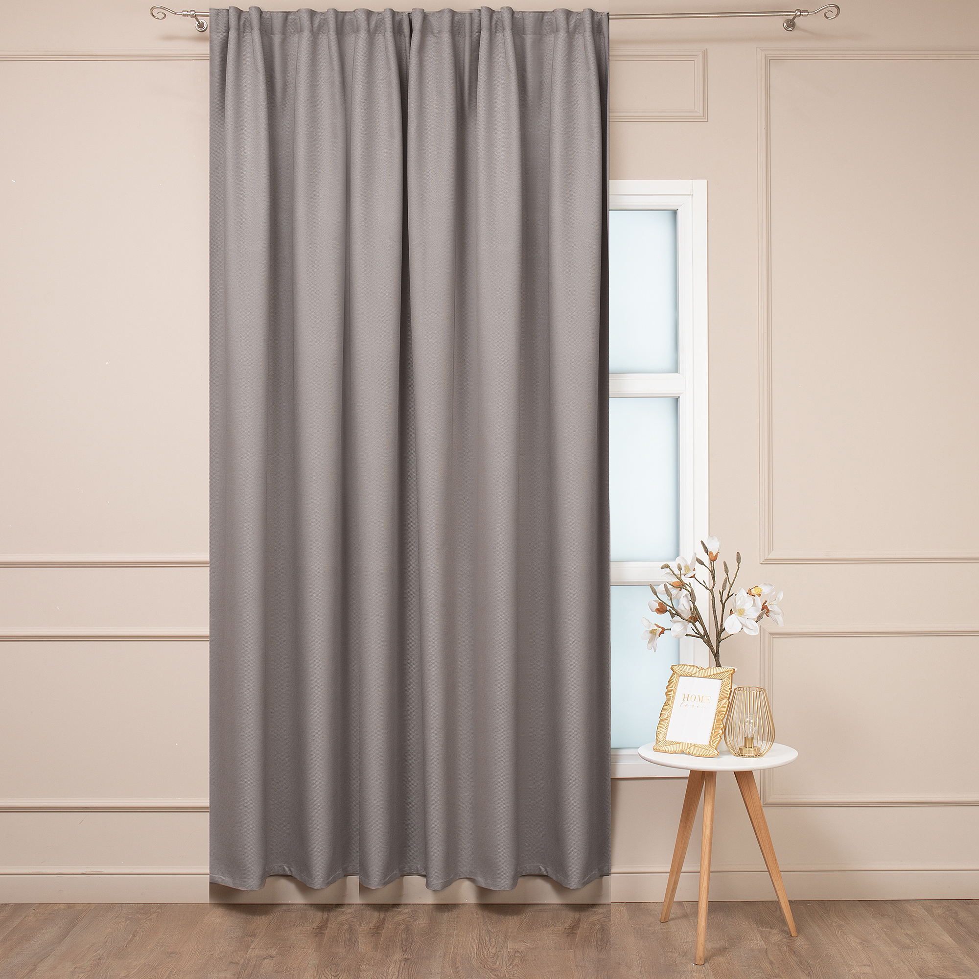 Изображение товара Штора на ленте димаут рогожка 200x280 см бежевый стиль неоклассика