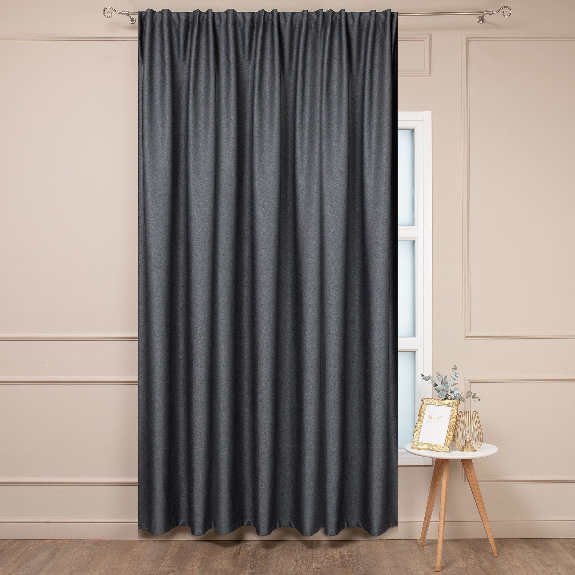 Изображение товара Штора на ленте 200x280 см эко твид серый неоклассика для спальни