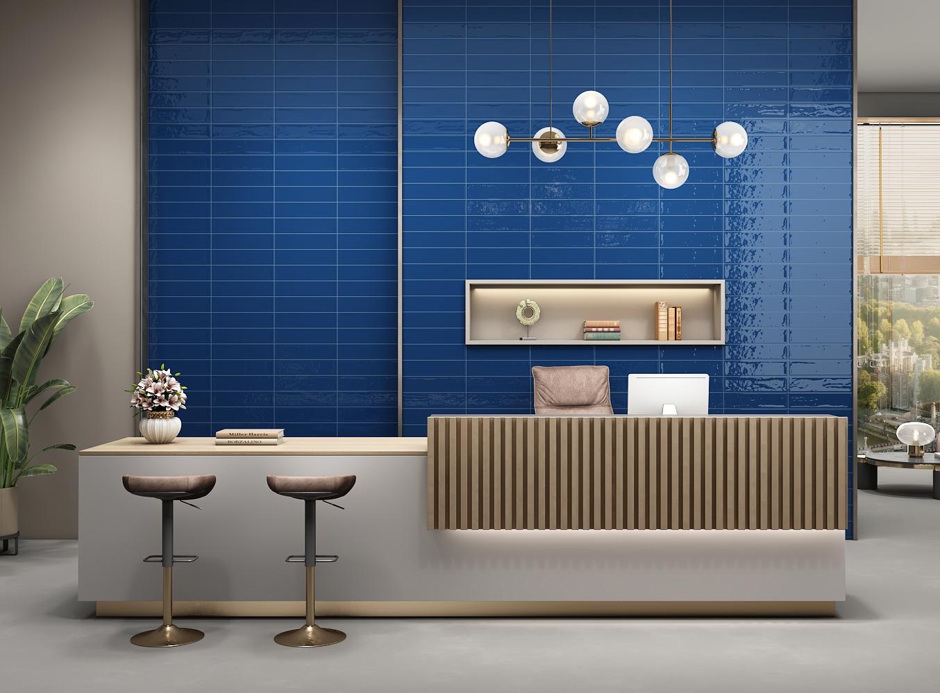 Изображение товара Керамическая плитка Decocer Liguria Navy 7.5x30см синий для стен и полов