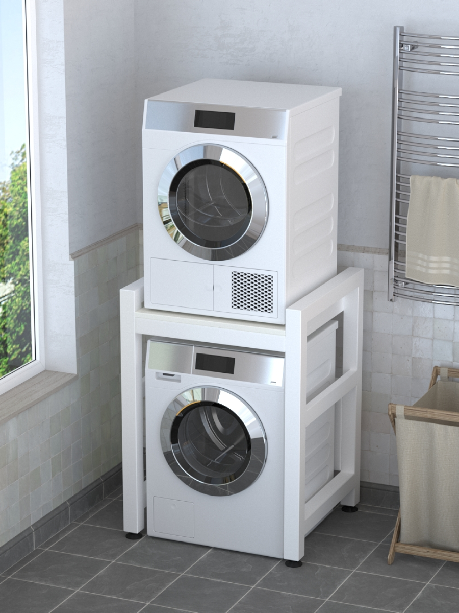 Изображение товара Стеллаж для сушильной и стиральной машины N-Loft RSW652 72 см металл белый