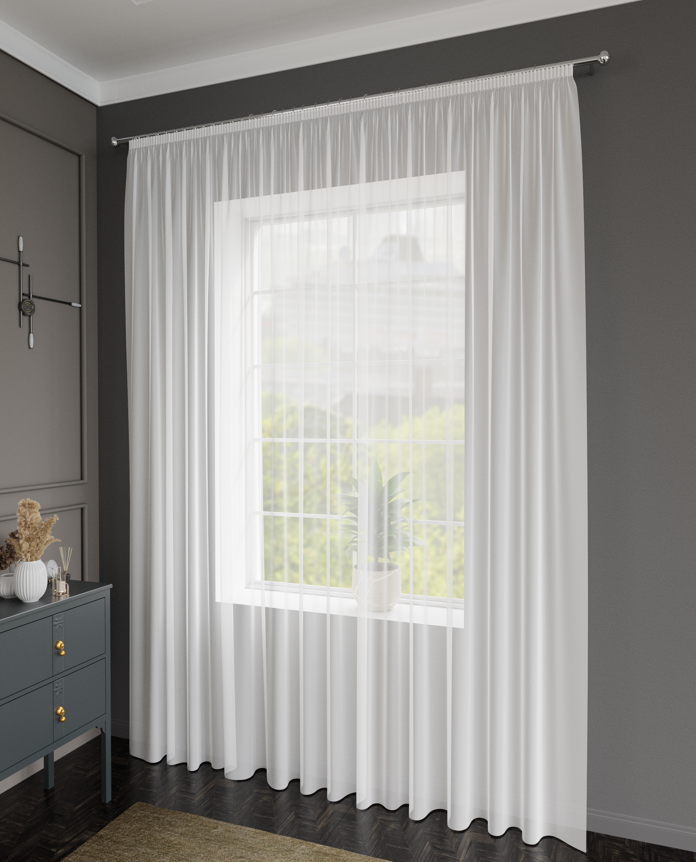 Изображение товара Тюль на ленте Miamoza Silky 300x280 см белый классическая ткань для дома