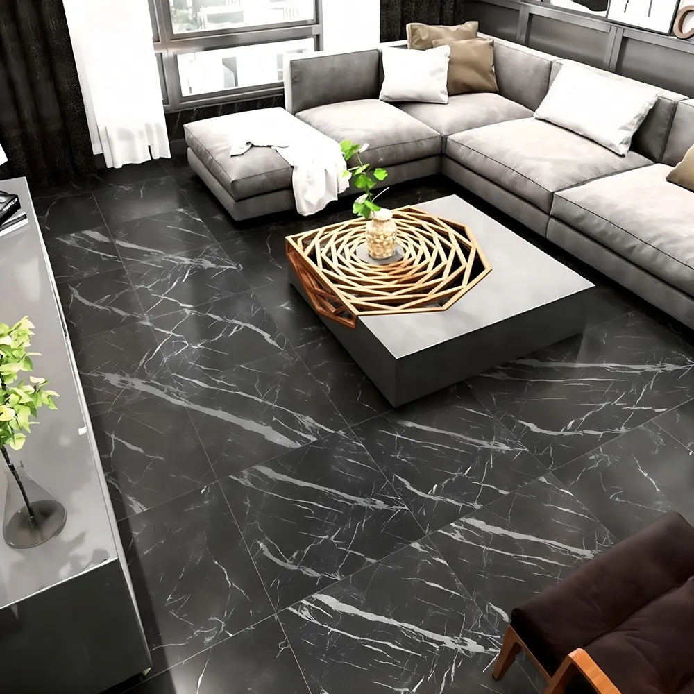 Изображение товара LVT плитка Bazzart Гранит черный 30.48x30.48 см влагостойкая самоклеящаяся