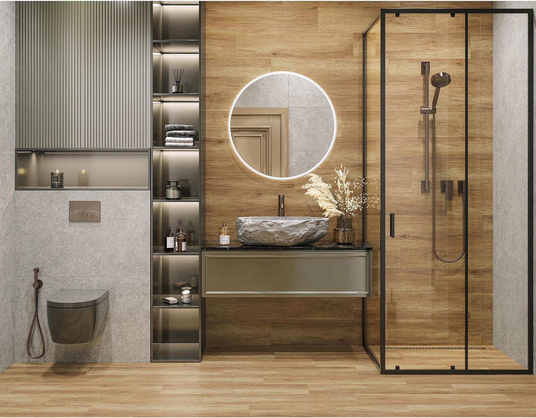 Изображение товара Керамогранит Alma ceramica Bali 20x90см коричневый ректифицированный