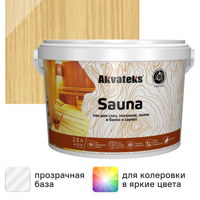 Изображение товара Лак для стен и потолков Akvateks Sauna акрилатный полуматовый 2.5л