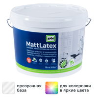 Изображение товара Латексная краска Jobi Mattlatex для стен и потолков, матовая, 10л Изображение товара Латексная краска Jobi Mattlatex для стен и потолков, матовая, 10л