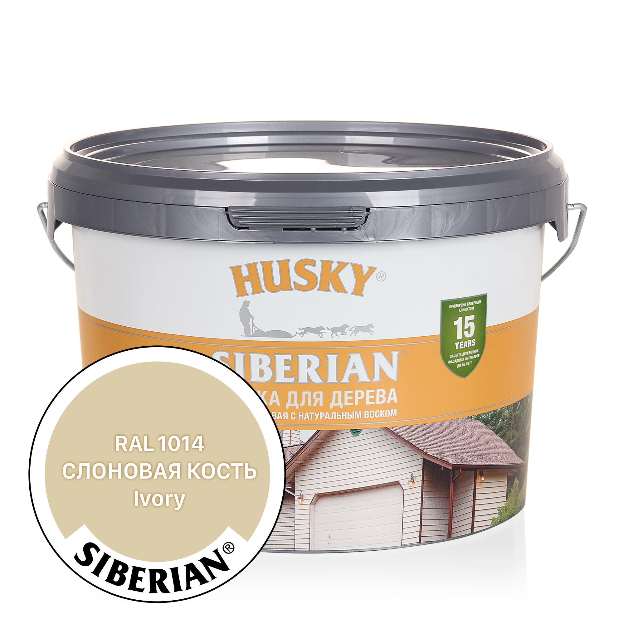 Изображение товара Краска акриловая для дерева Husky Siberian 31935 цвет слоновая кость полуматовый 2.7 л Изображение товара Краска акриловая для дерева Husky Siberian 31935 цвет слоновая кость полуматовый 2.7 л