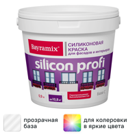 Изображение товара Краска фасадная Bayramix Silicon Profi матовая прозрачная база С 0.9 л