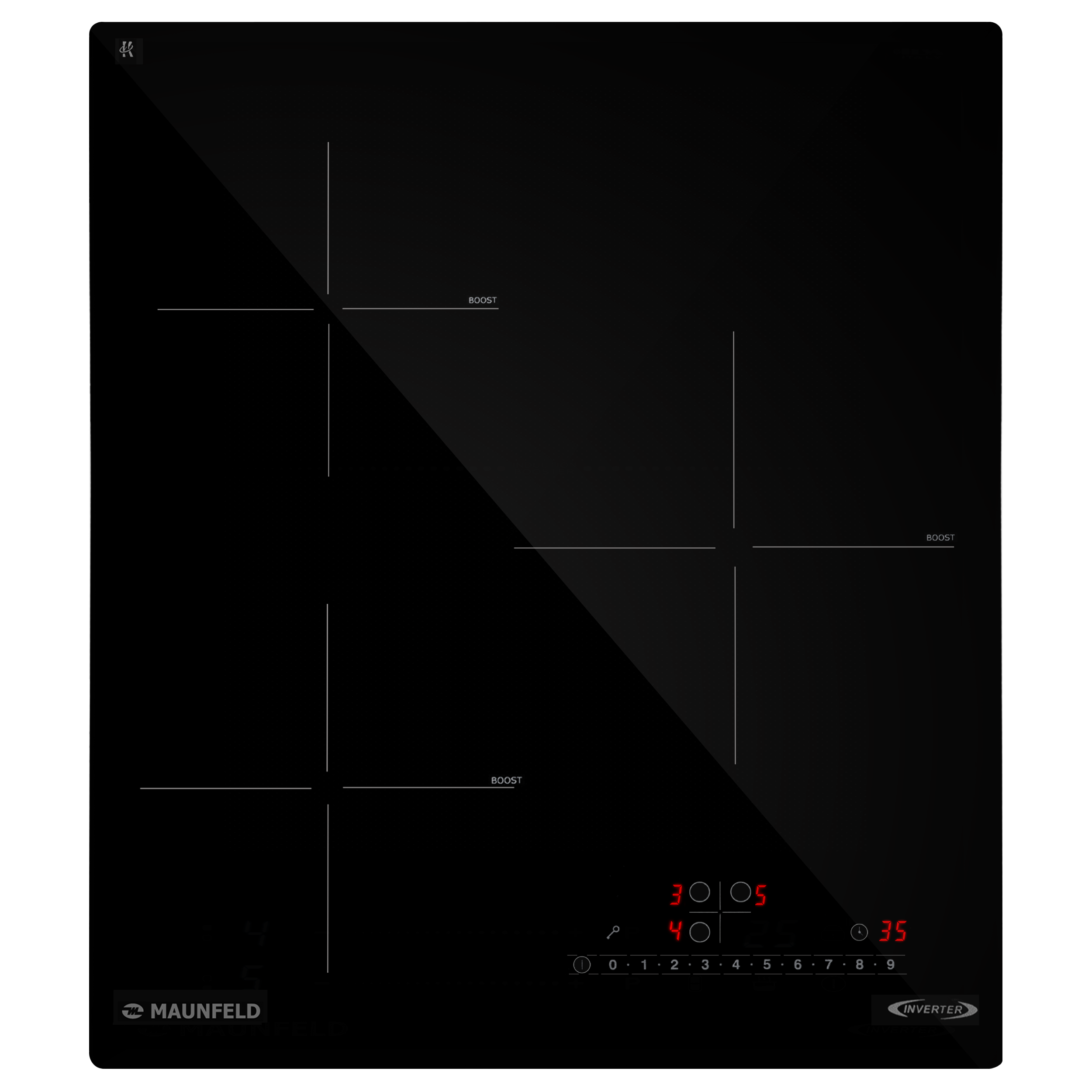 Изображение товара Индукционная варочная панель Maunfeld AVI4536SBK 45 см 3 конфорки черный