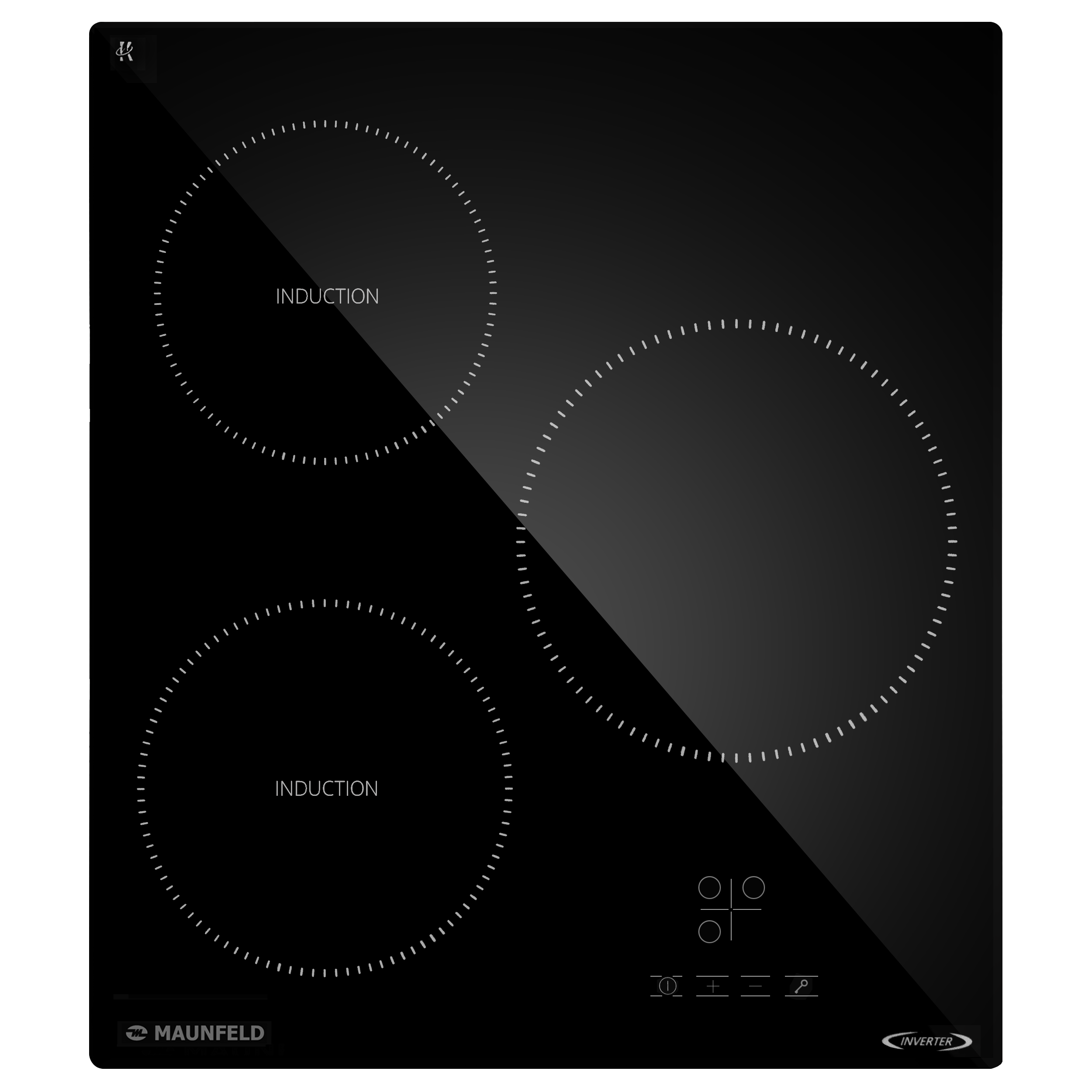 Изображение товара Индукционная варочная панель Maunfeld AVI4531BK 45 см 3 конфорки черная