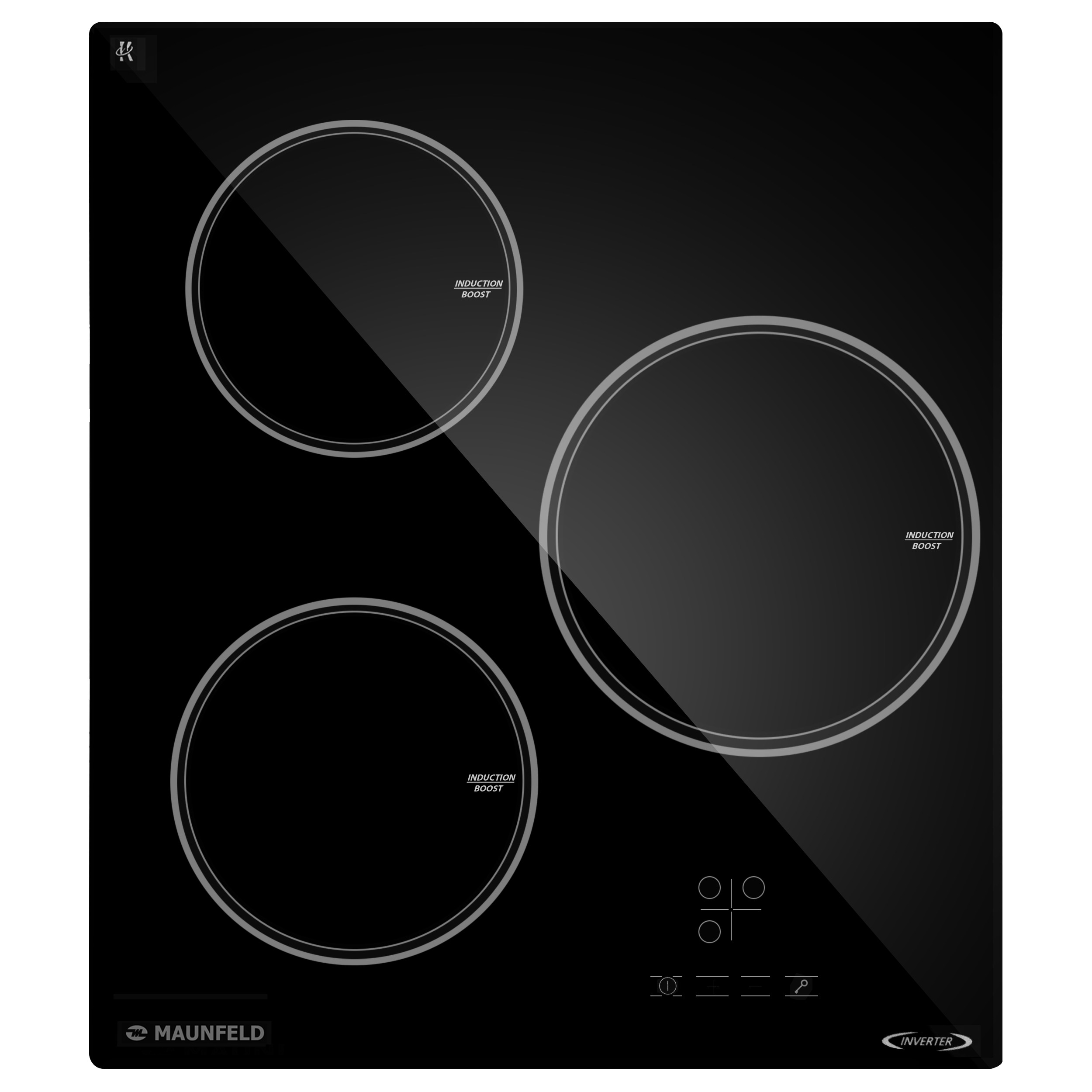 Изображение товара Индукционная варочная панель Maunfeld AVI4532BK 45 см 3 конфорки черный