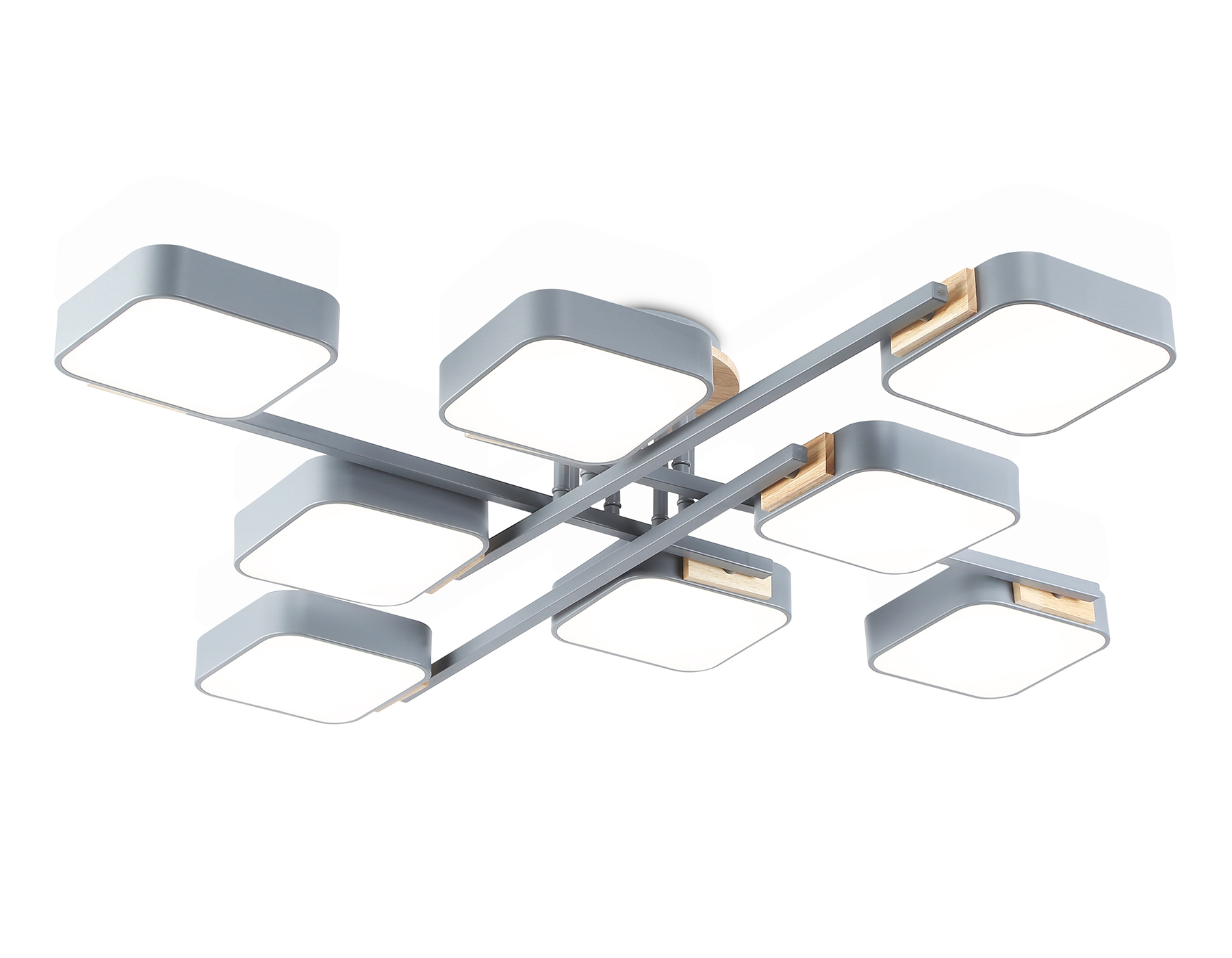 Изображение товара Люстра потолочная светодиодная Ambrella light Comfort 8 плафонов современный дизайн серый